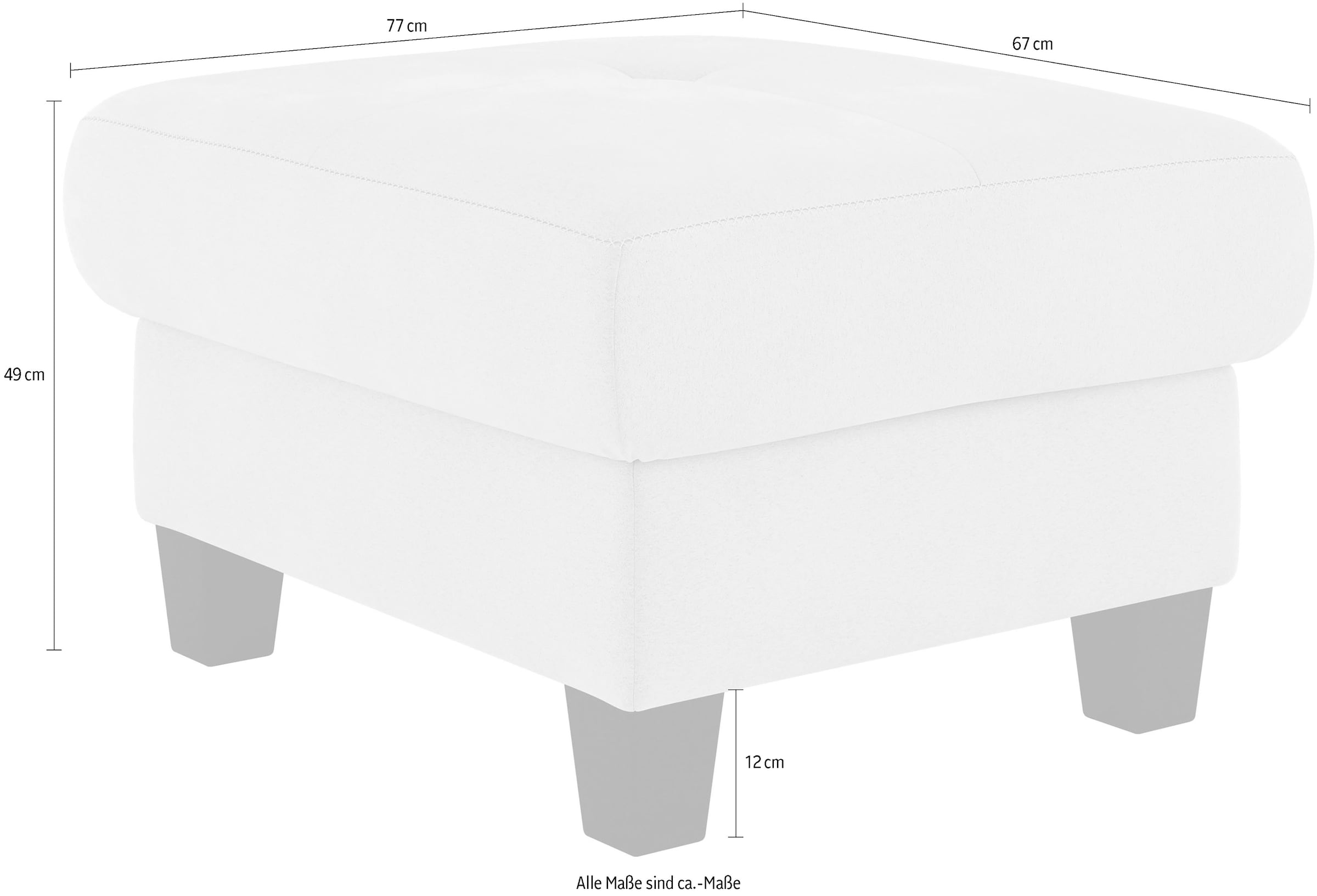 PLACES OF STYLE Tabouret rembourré »Varese« Kreuznaht in beige