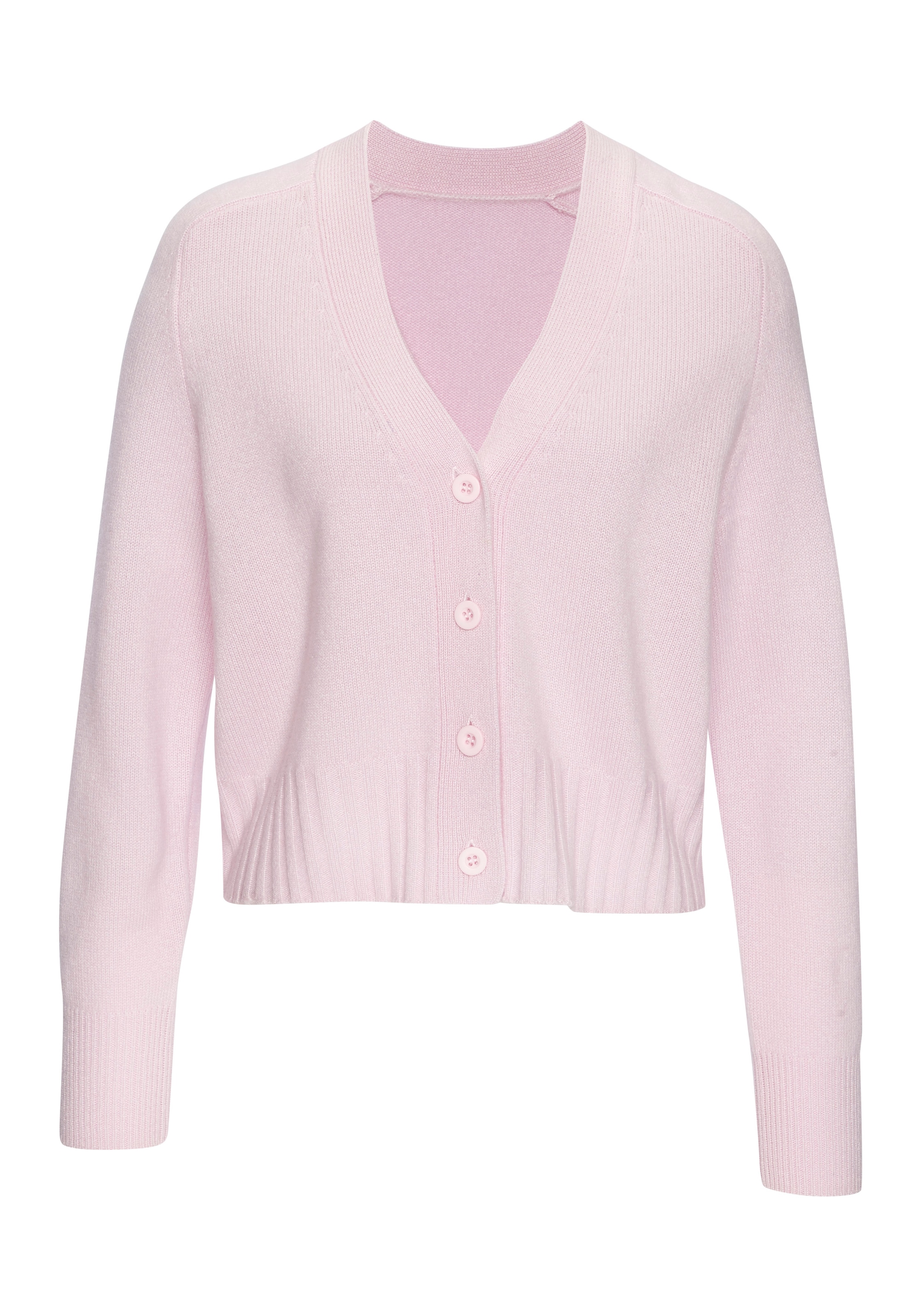 LASCANA Strickjacke , weiche Kaschmirstrickjacke mit V-Ausschnitt