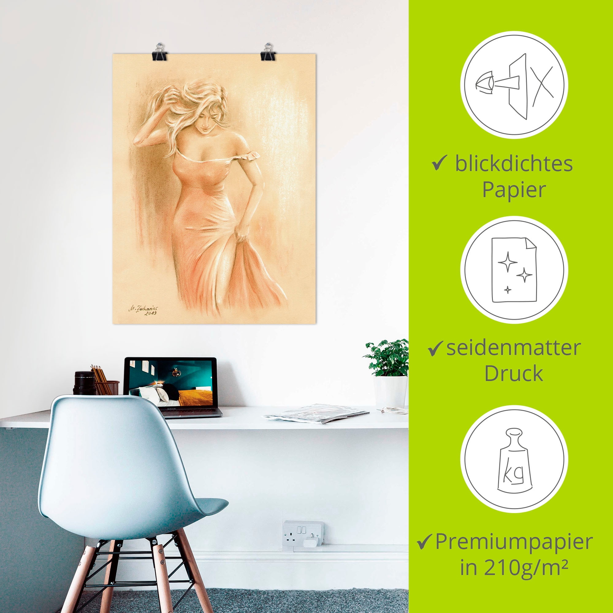 Artland Fresque murale »Kurviges Model« 1 cuis tlg. als Leinwandbild, Poster in verschied. Grössen