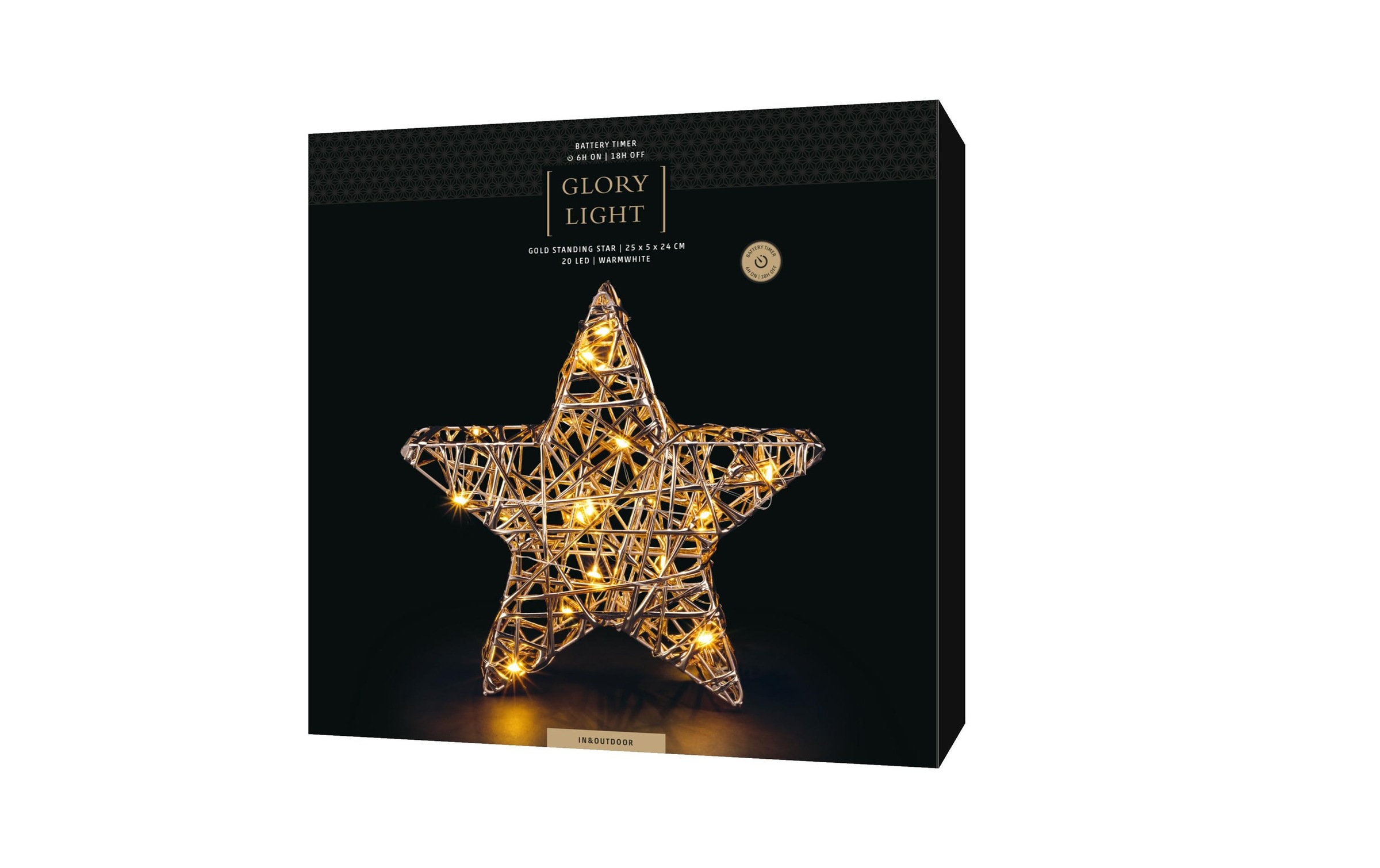 STT LED Dekofigur »Gold standing star 25 Warmweiss« Warmweiss