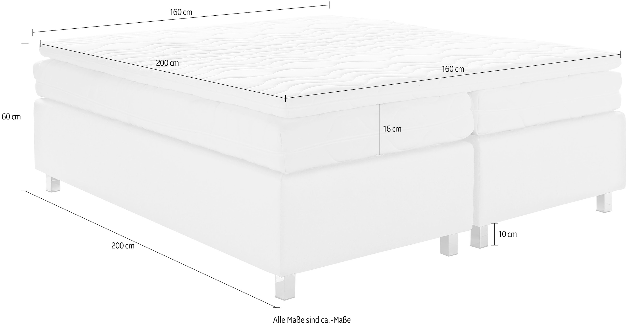Westfalia Schlafkomfort Lit boxspring »London in den Breiten 160x200, 180x200cm & 200x200cm«