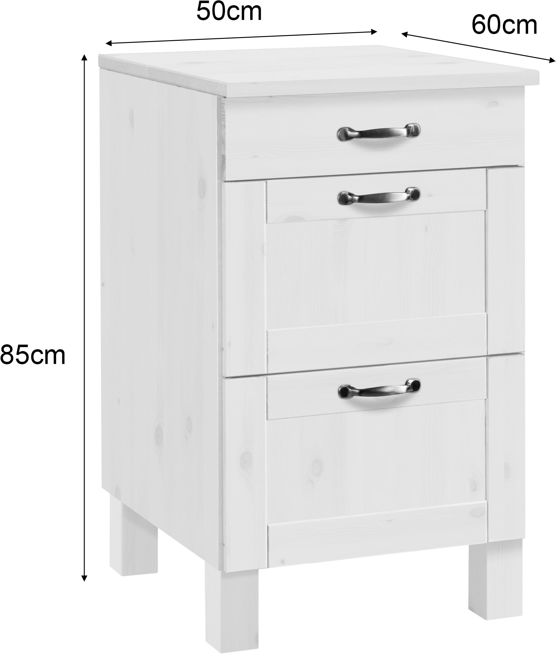 Home affaire Armoire basse »Alby« largeur 50 cm, 3 tiroirs