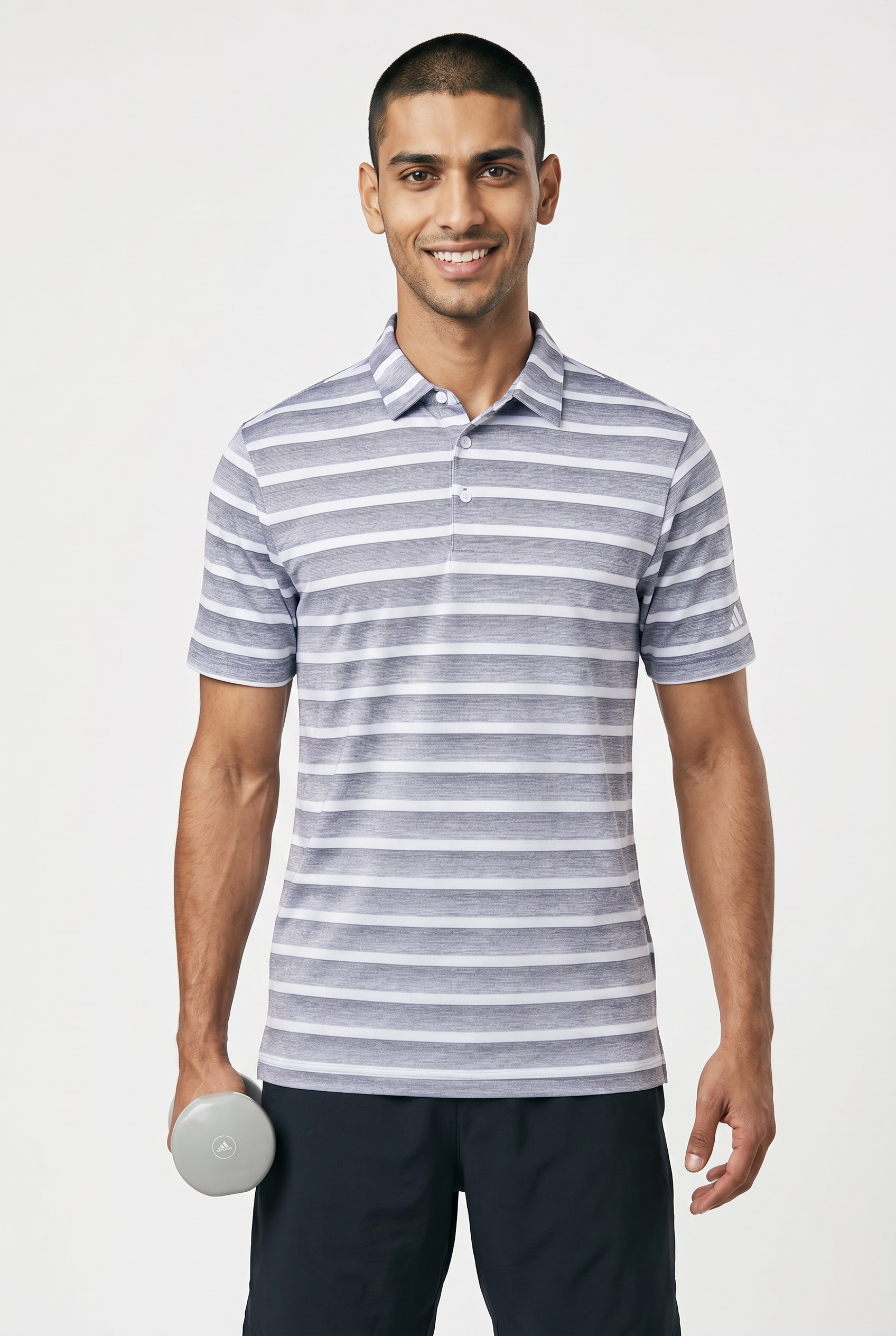 adidas Performance Polo »TWO-COLOR STRIPED« style classique, avec imprimé intégral, en tissu piqué