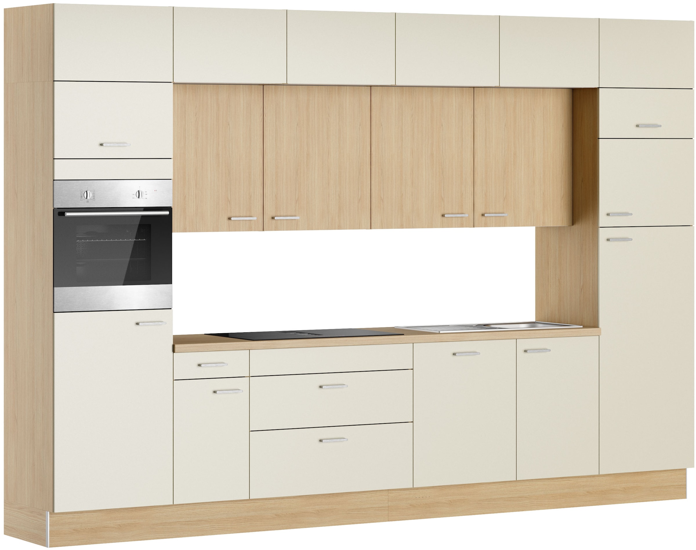 KOCHSTATION Kitchenette »KS-Lucy« Breite 360 cm, Soft-Close, inkl. Zubehör, wahlweise mit E-Geräten