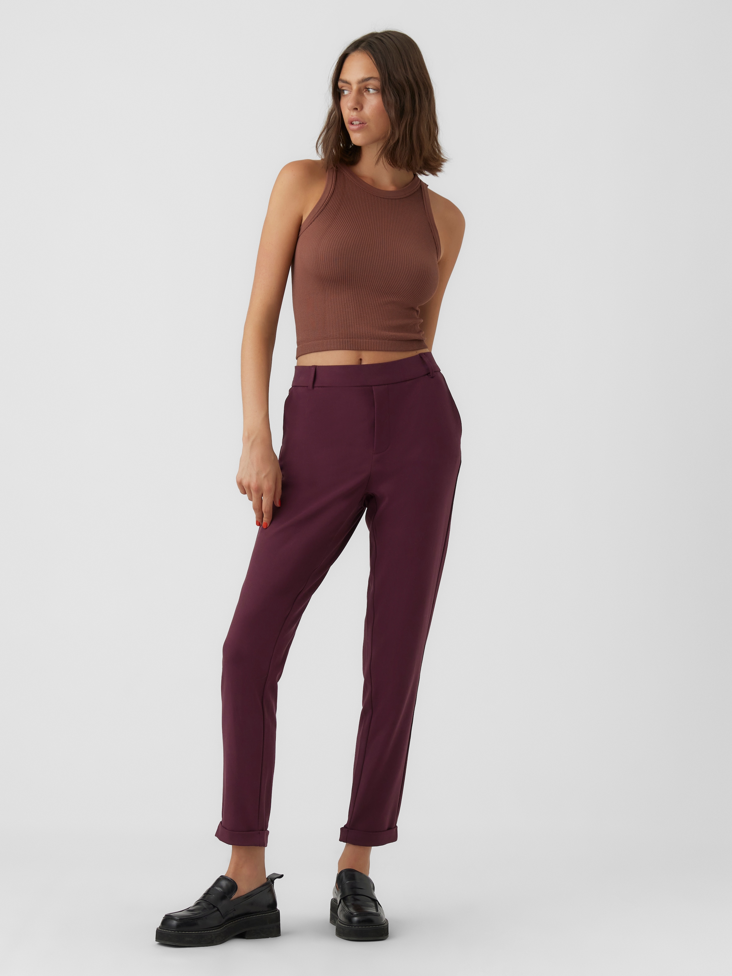 Vero Moda Anzughose »VMMAYA MR LOOSE SOLID PANT NOOS«  knöchelfreie Form mit Saumaufschlag