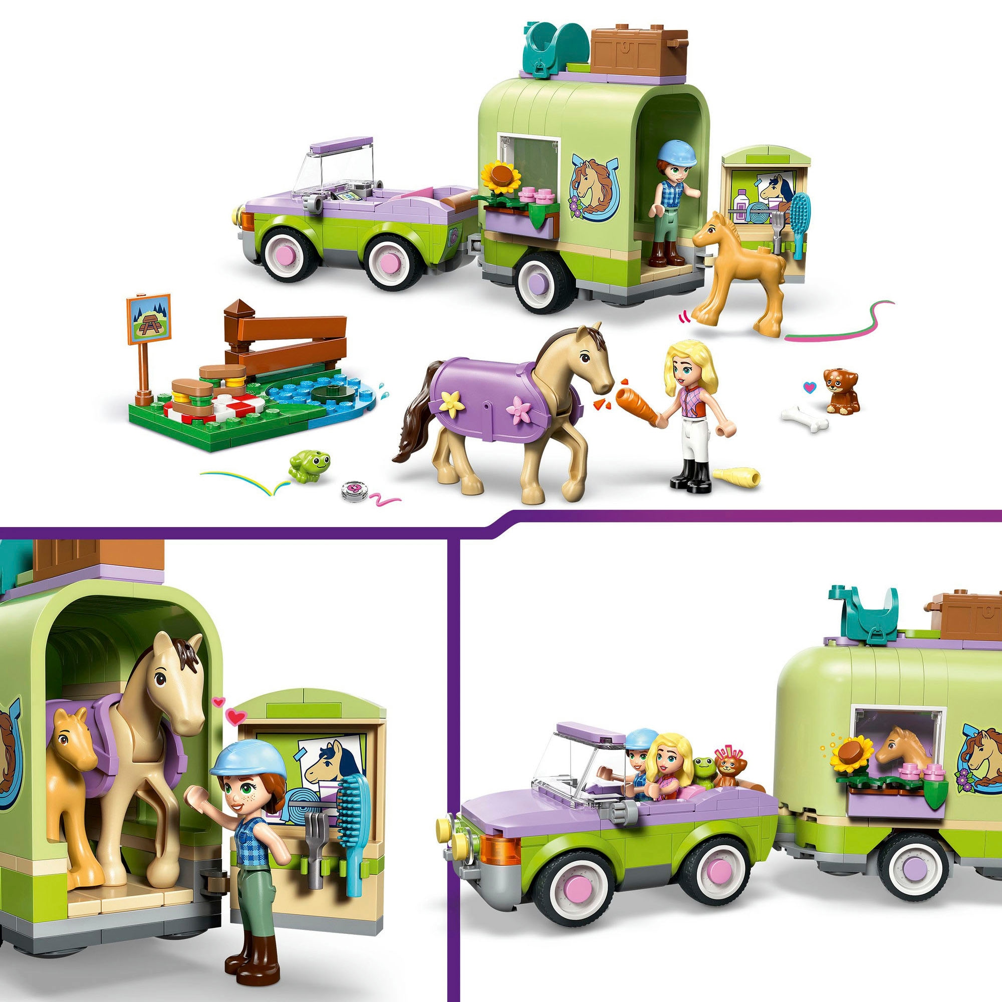 LEGO® Pions de construction »Pferd und Fohlen mit Pferdeanhänger (42695), LEGO Friends«