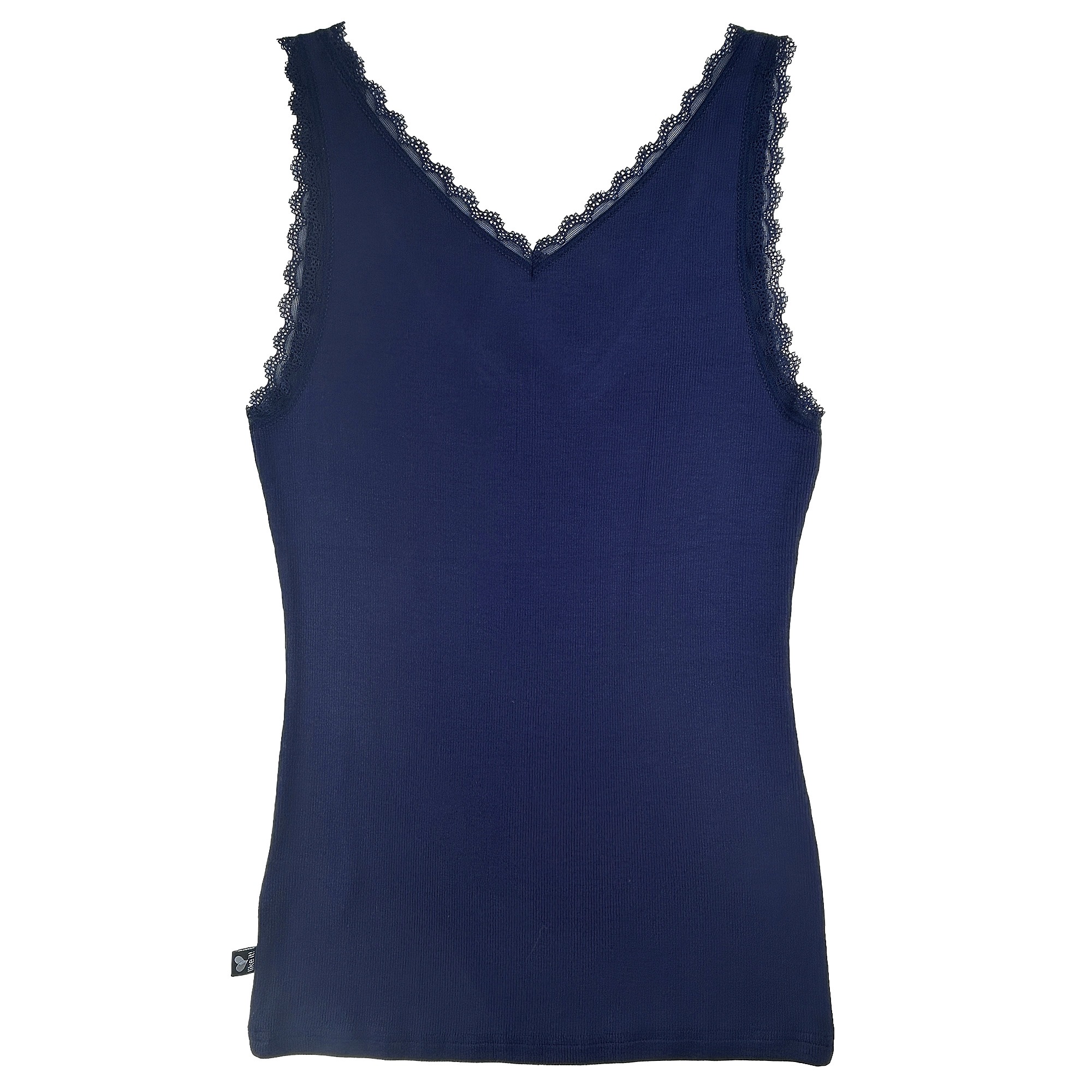 like it! Top de rechange mit tiefem V-Ausschnitt mit Spitze