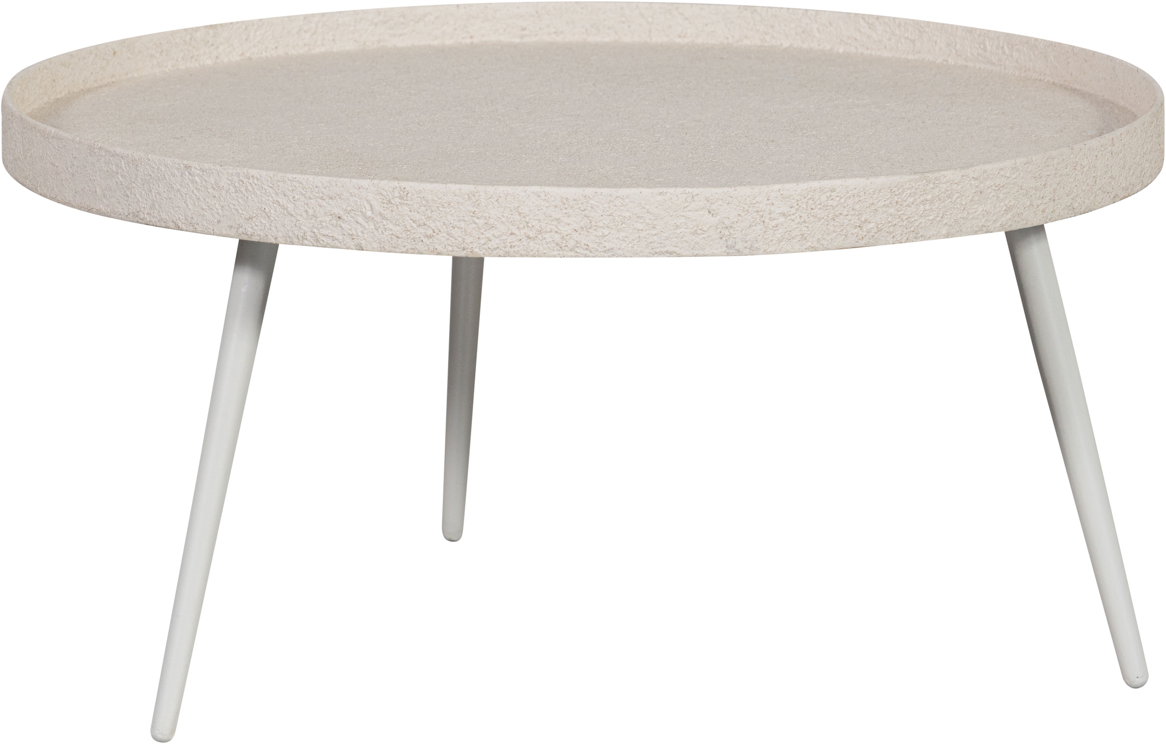 WOOOD Beistelltisch »Bounds mit Metallbeinen und Multiplex-Zinkbeschichtung Ø 74 x H 40 cm« 4 cm Randerhöhung, Tragkraft 20 kg, Metallbeine Höhe 36 cm