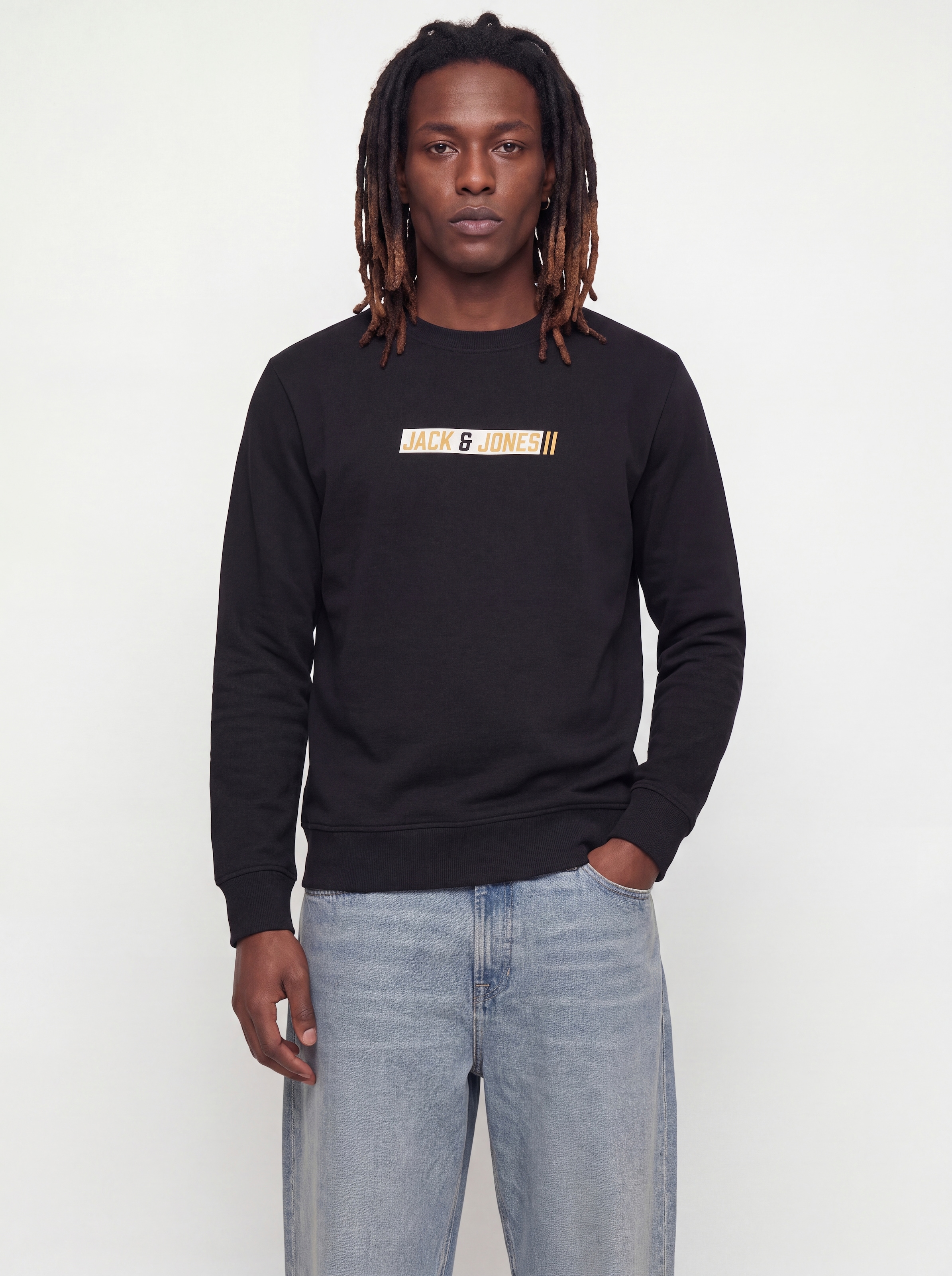 Jack & Jones Sweatshirt »JJMUNK SWEAT CREW NECK«, Materialmix, normal geschnitten
