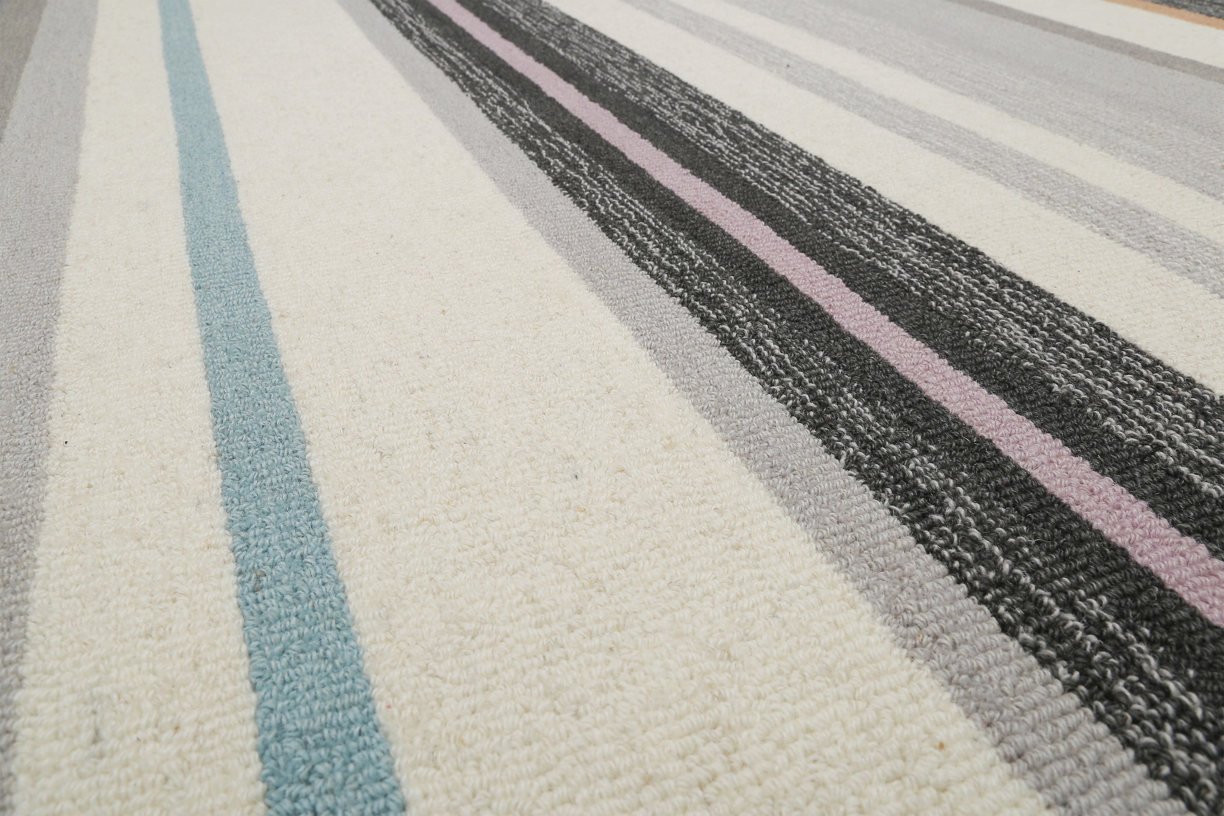 Wecon home Tapis »Sally« Rectangulaire 7 mm Höhe handgefertigt, gestreift, pflegeleicht, Wolle, Wohnzimmer, Esszimmer