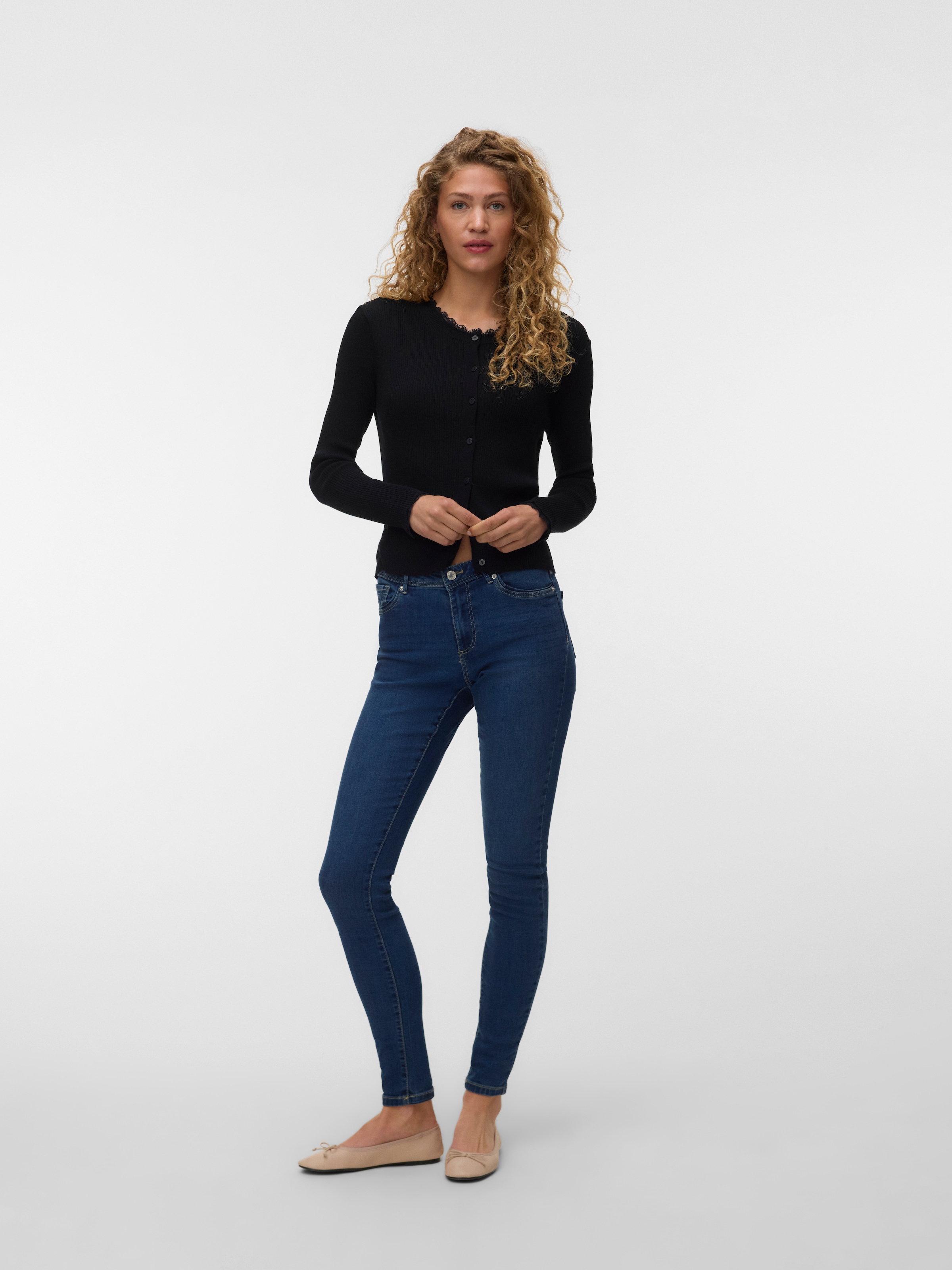 Vero Moda Veste en tricot »VMWONDER LACE LS O-NECK CARDIGAN NOOS« Viskosemischung, regular fit