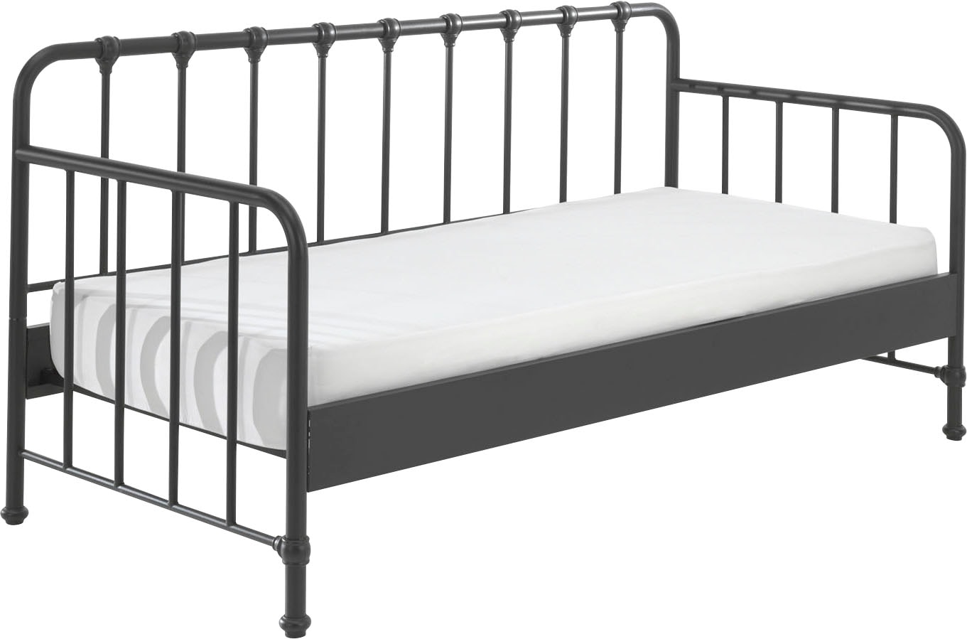 Vipack Jugendbett »Bronxx Daybett, sehr stabil, gradlinige Optik in zeitlosem Design« B/H/T ca. 96,5x110x206cm, schwarz matt, inkl. Lattenrost,  Liegefläche 90/200 cm, ideal für Jugend- oder Gästezimmer