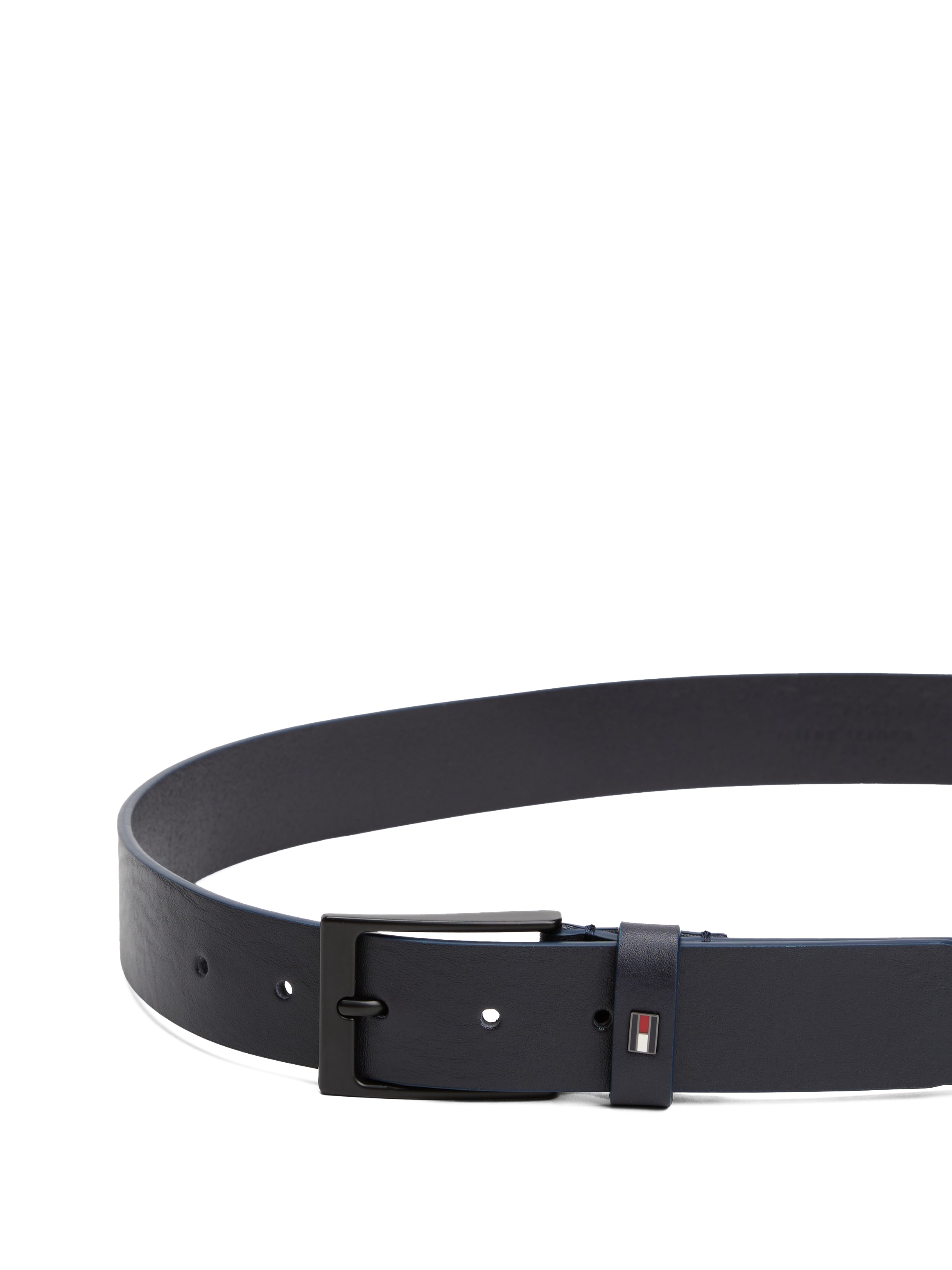Tommy Hilfiger Ceinture en cuir »LAYTON 3.5 cm breit« Patch en métal, boucle simple ardillon