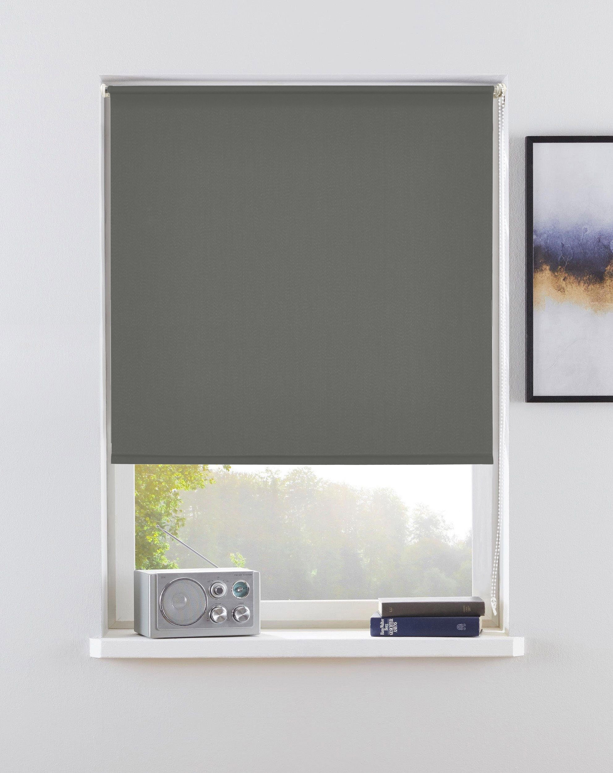 my home Seitenzugrollo »THEMSE« abdunkelnd Sichtschutz | Verdunkelung | energiesparend ohne Bohren freihängend Bestseller mit über 3000 4,5-Sterne-Bewertungen, Klemmträger