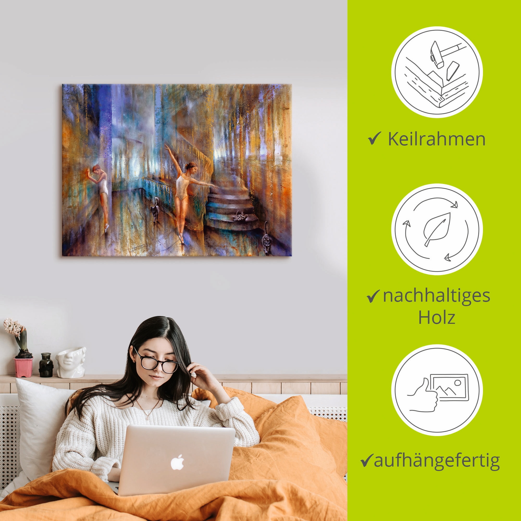 Artland Leinwandbild »Katzen« Katzen 1 Stk. tlg. auf Holzrahmen gespannt