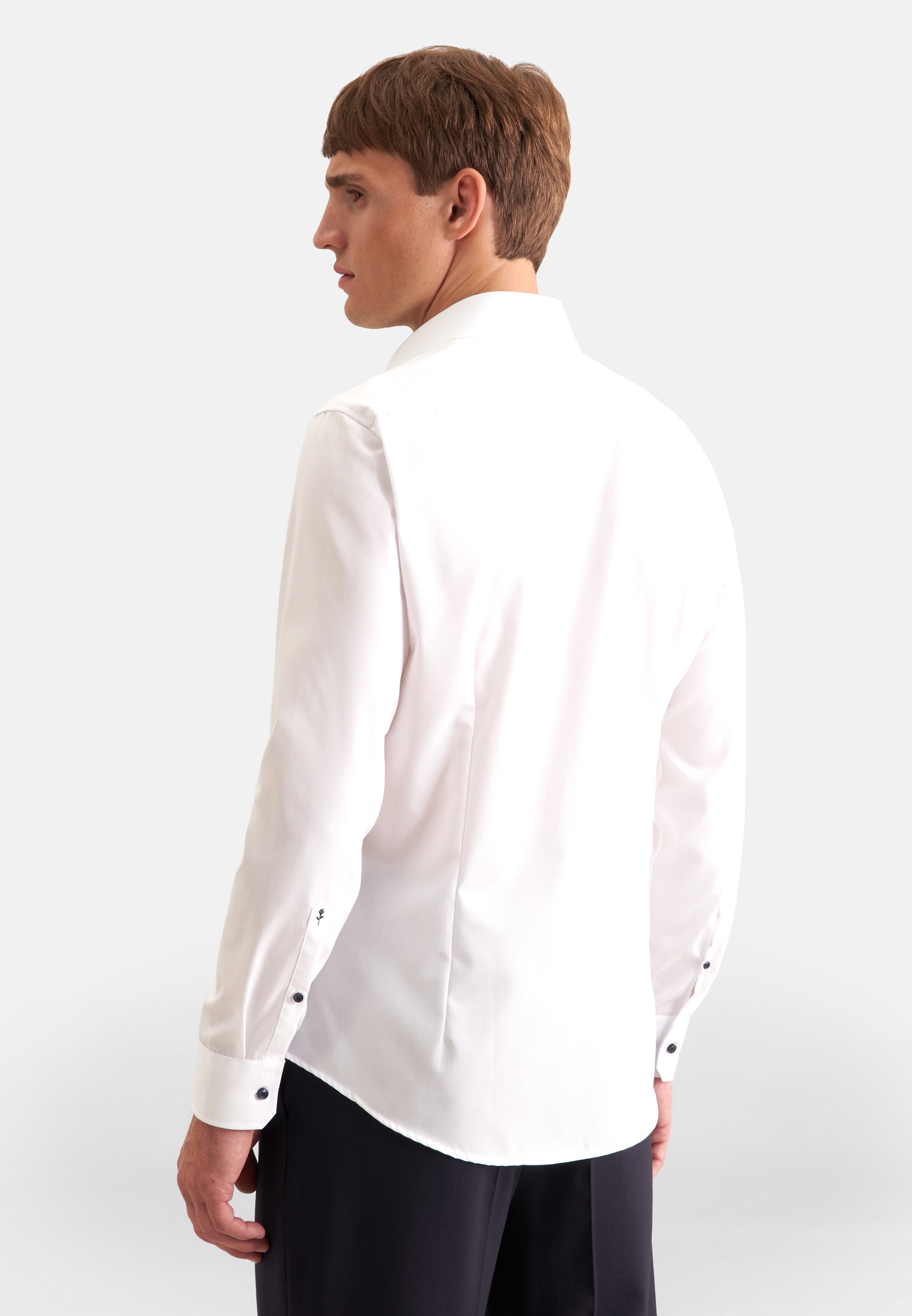 seidensticker Chemise d'affaires »Schwarze Rose« Col Kent uni 1/1 cintré