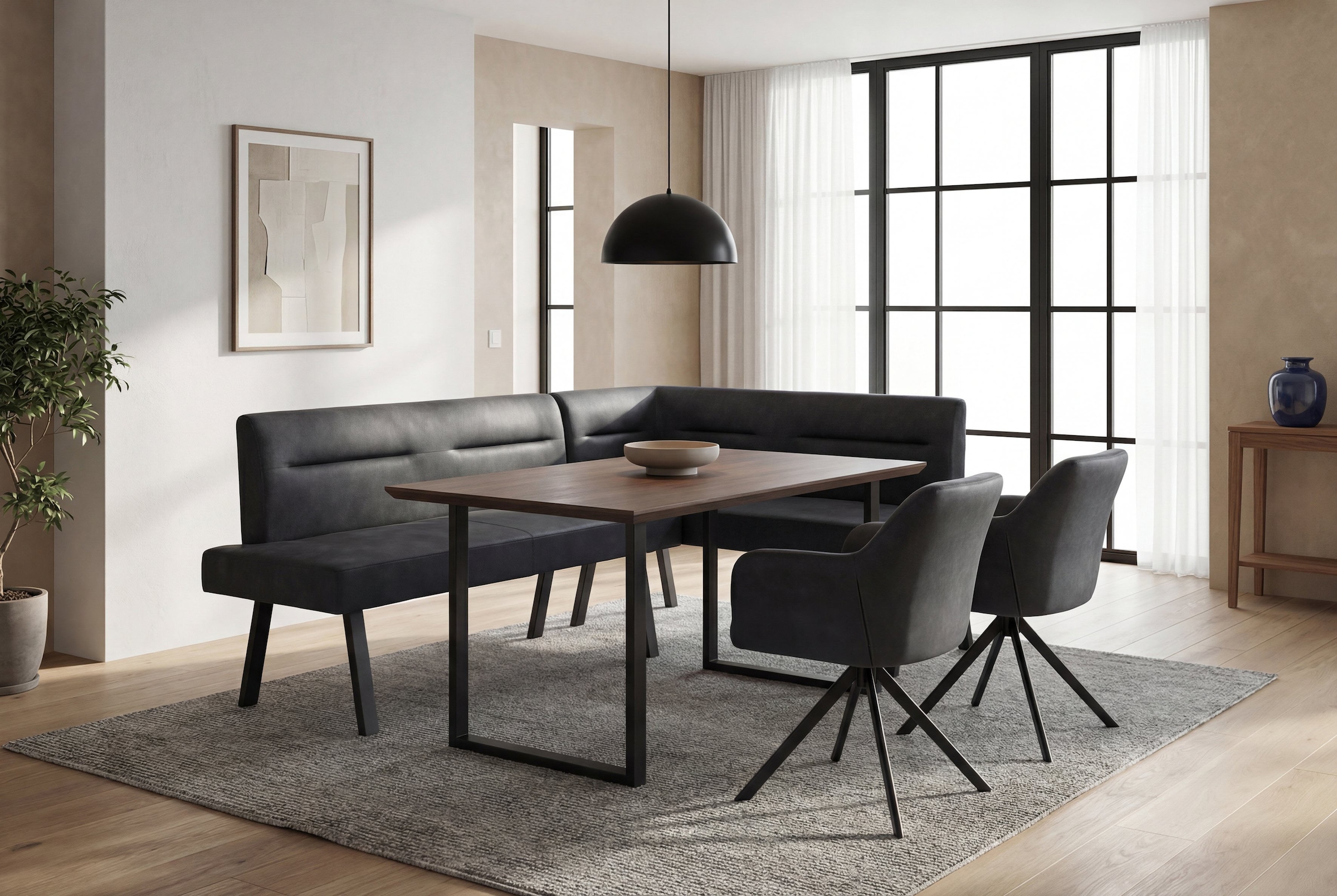 byLIVING Banc d'angle »MONTREAL« Microfaser, bis 330 kg, Taschenfederkern, Ziernaht im Rücken