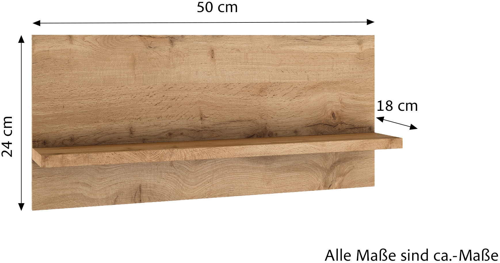 KOCHSTATION Tableau mural »KS-Milan« étagère en décor chêne Wotan naturel, surface de rangement pratique