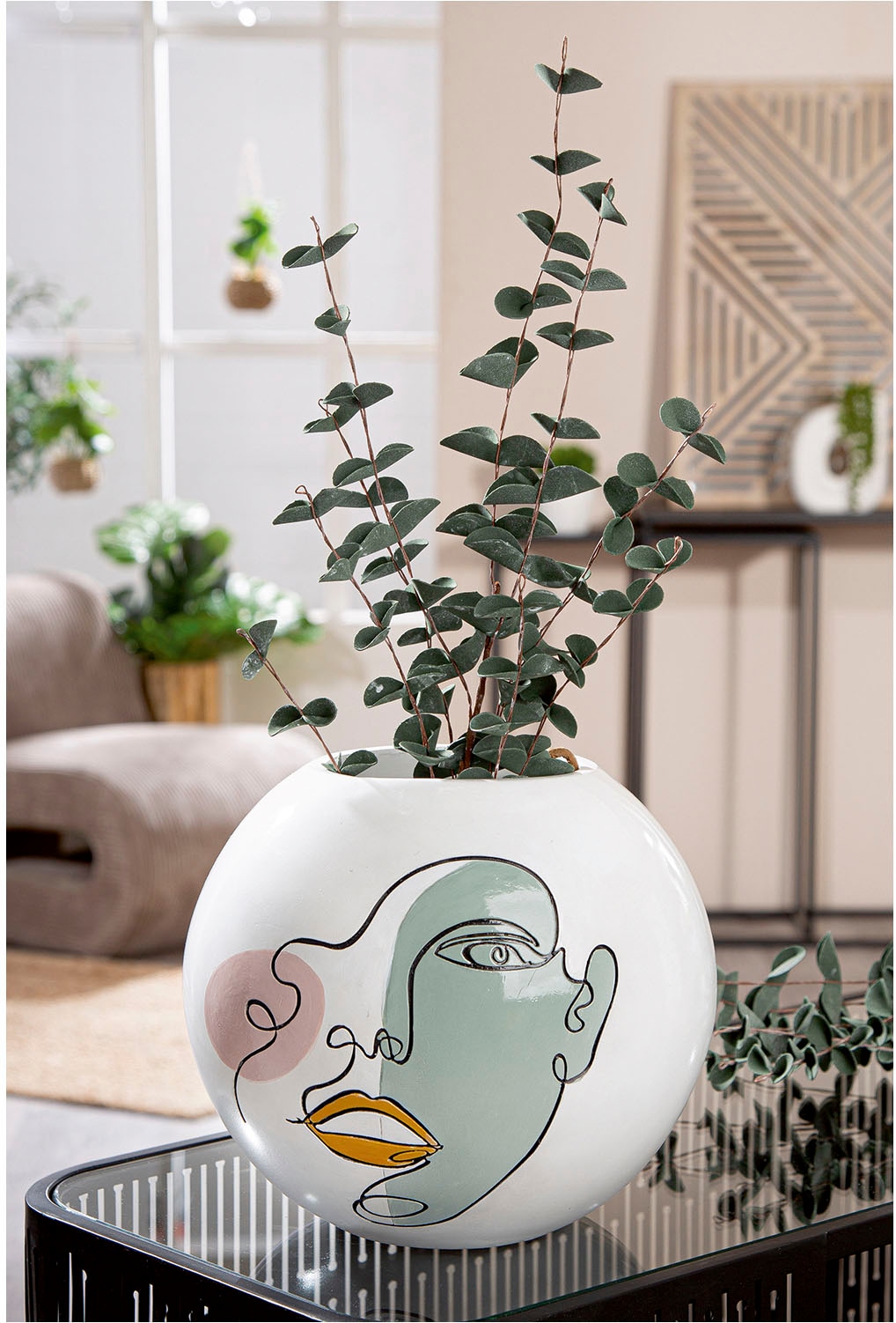 Casablanca by Gilde Vase de table »Kugelvase rund Voir weiss H. 21,5 cm«