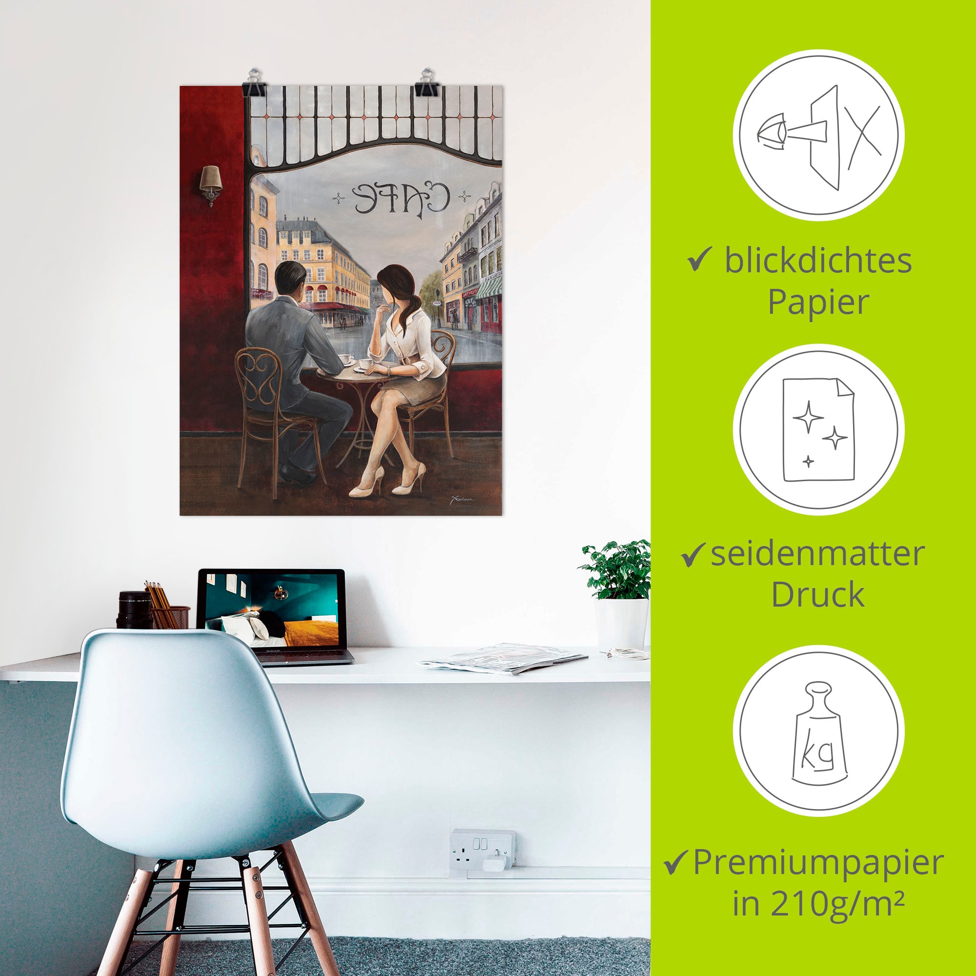 Artland Fresque murale »Café« 1 cuis tlg. als Alubild, Leinwandbild, Poster in verschied. Grössen