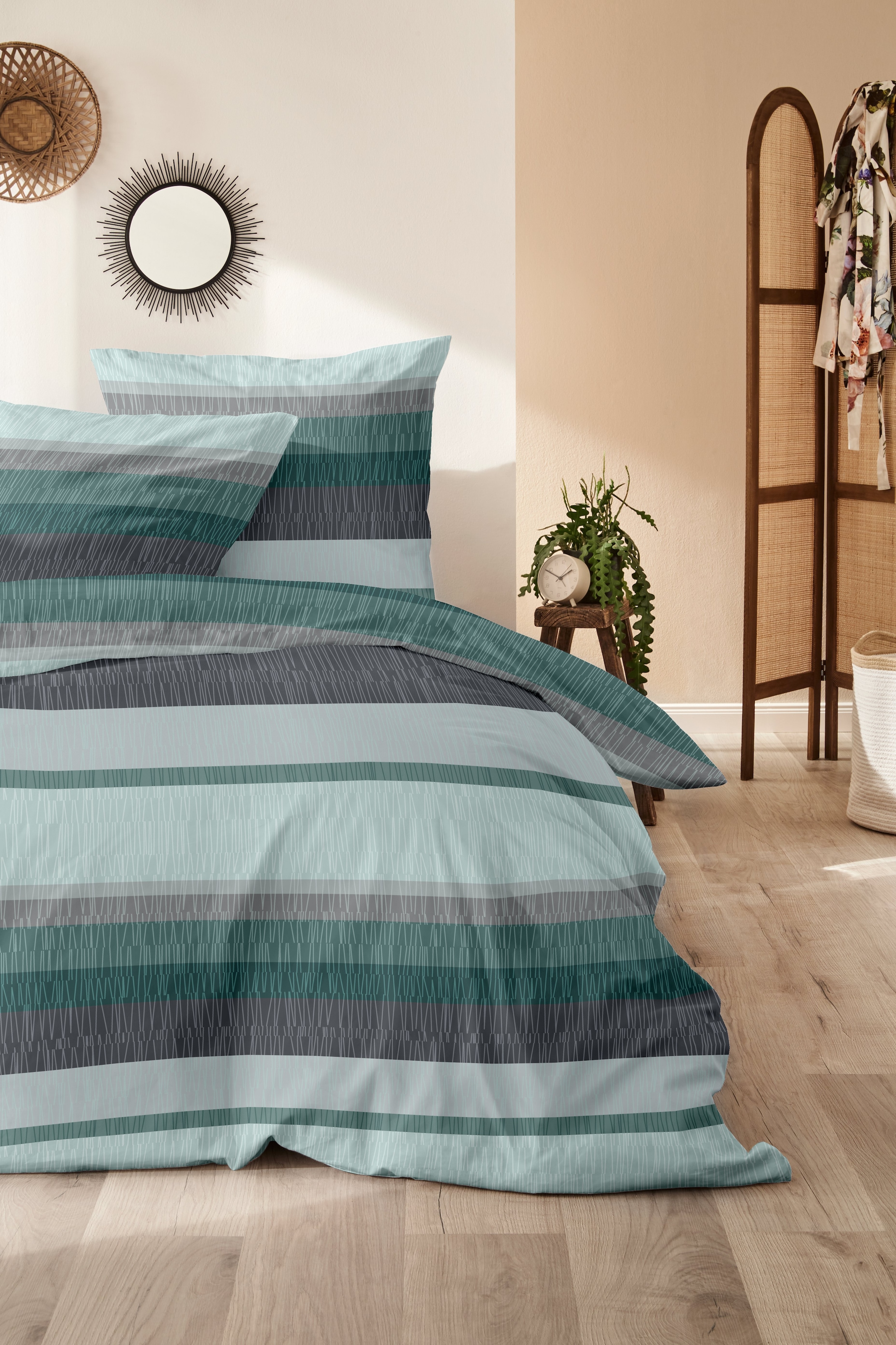 Primera »Biber-Bettwäsche Roommate« 2 cuis avec textures discrètes