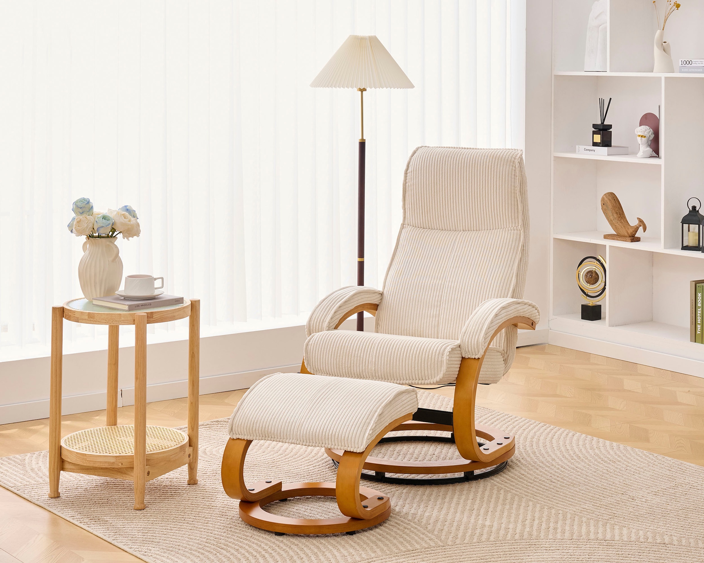 Home affaire Relaxsessel »mit Hocker PARIS neu: Cord - OTTO. Verlässliche Qualität.« bestehend aus Sessel und Hocker,  manuelle Relaxfunktion mit Drehfunktion, neu: Cord-Bezug