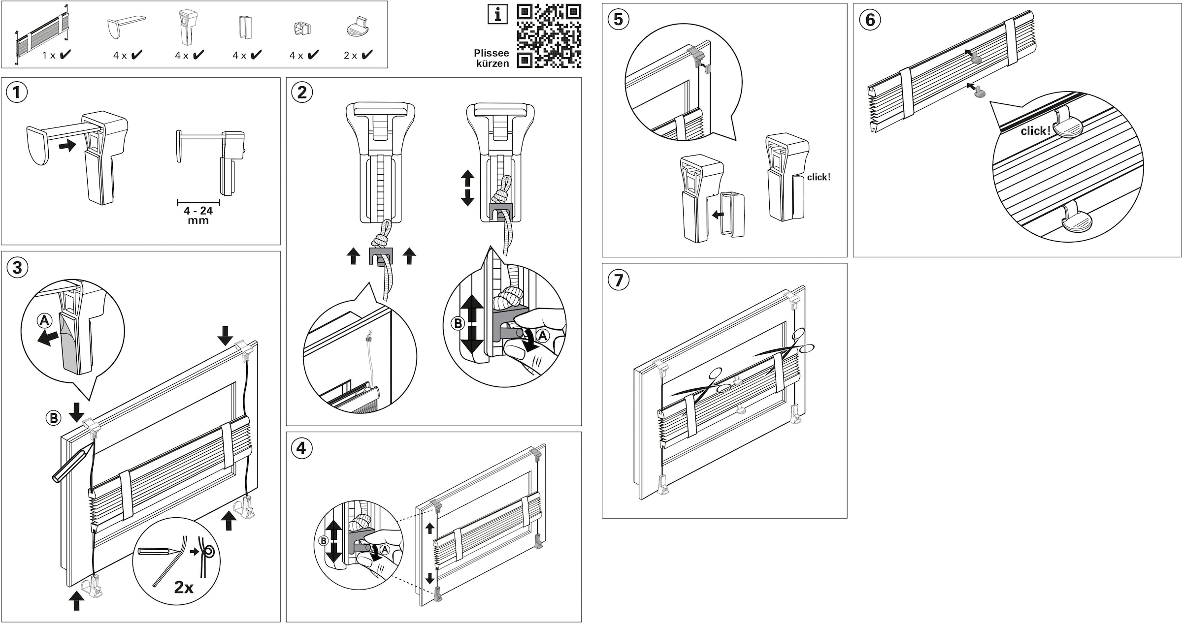 GARDINIA Plissee »EASYFIX Greta« Lichtschutz ohne Bohren verspannt inkl. dezenter Abdeckleiste (Staubschutz)