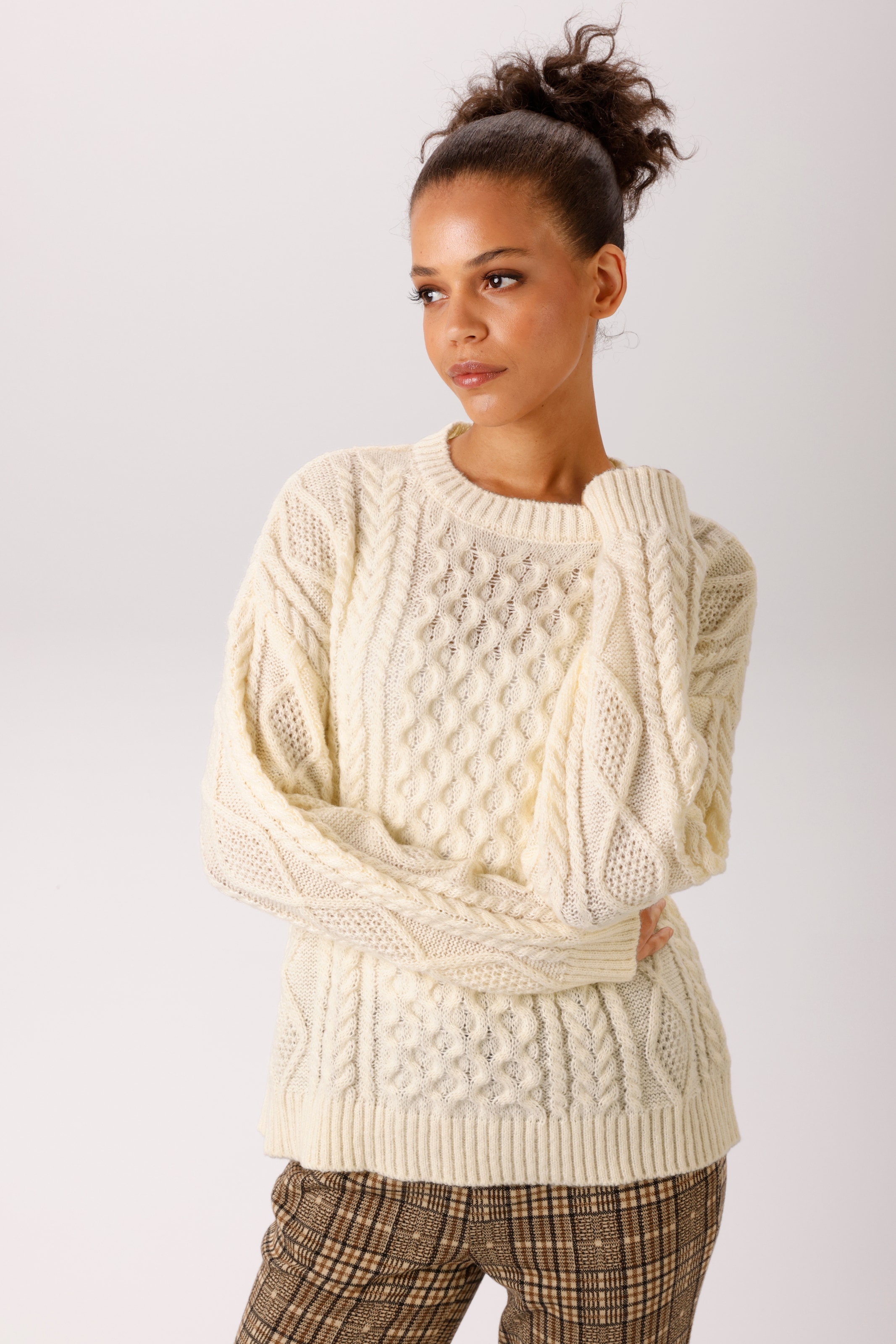 Aniston CASUAL Pull en tricot dans un mélange de motifs attrayant - NOUVELLE COLLECTION
