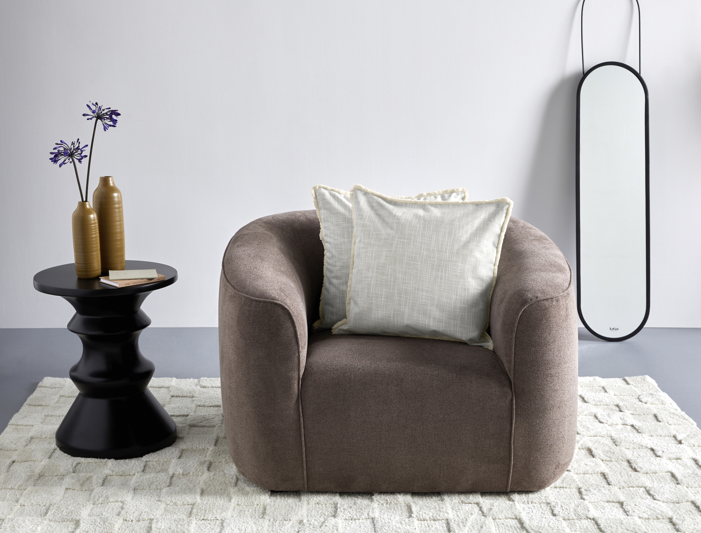 LeGer Home by Lena Gercke Dekokissen »Marusha« Leinenoptik, 50x50 Dekokissen, Fransen, modern, ohne Füllung, 1Stk.