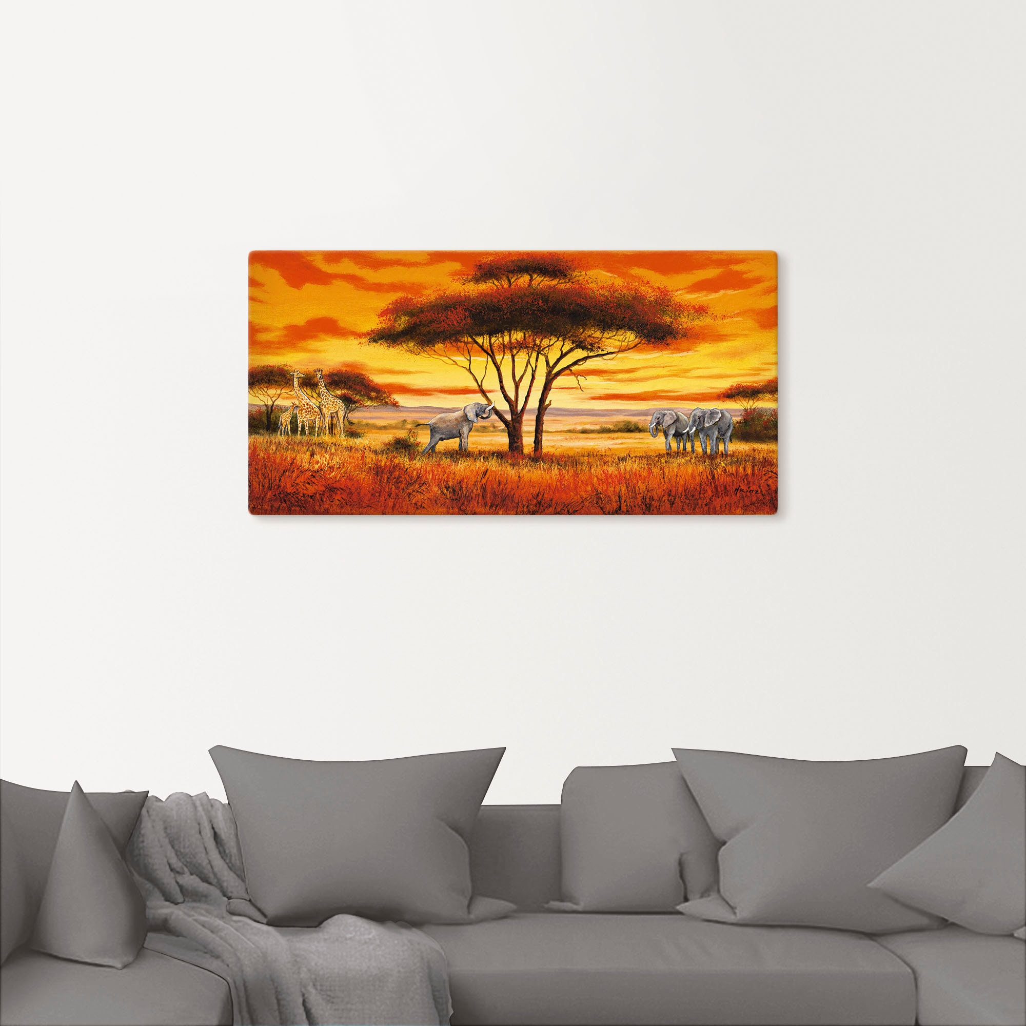 Artland Tableau sur toile »Afrikanische Landschaft II« 1 cuis tlg. als Alubild, Outdoorbild, Leinwandbild, Wandaufkleber, versch. Grössen