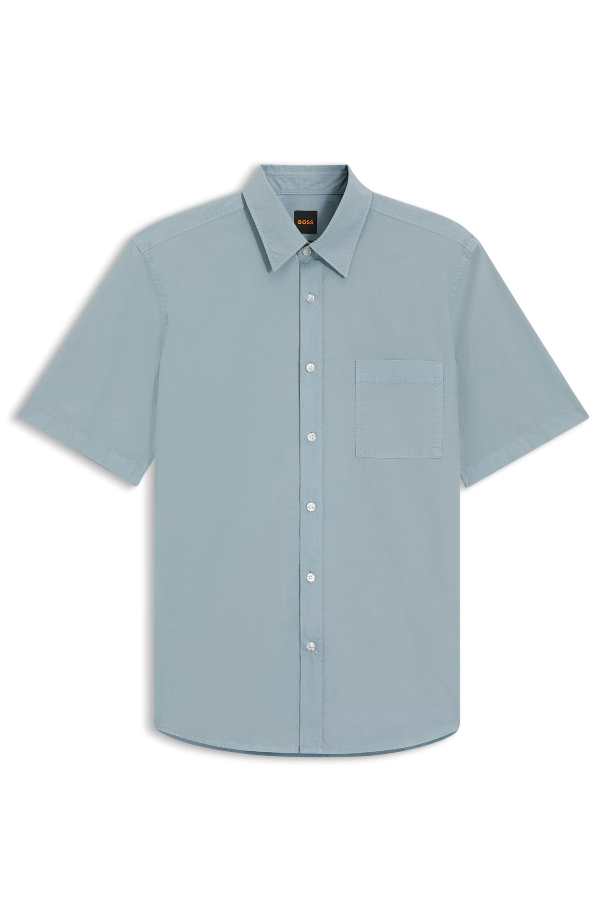 BOSS ORANGE Chemise à manches courtes Regular Fit, Kentkragen, Kurzarm