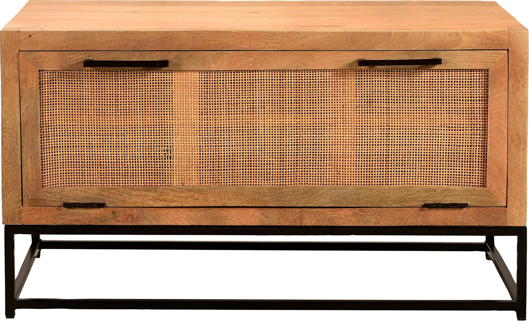 SIT Schuhschrank »CANE aus Mangoholz mit Rattan-Front & Metallkufen« Platz für 6 Paar Schuhe mit Rattan-Front & Mangoholz