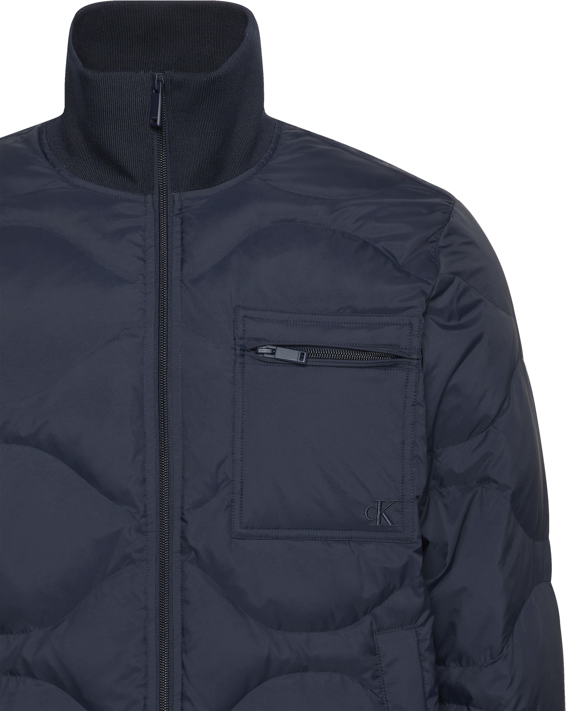 Calvin Klein Jeans Daunenjacke ohne Kapuze Strickkragen, Regular Fit, warm wattiert