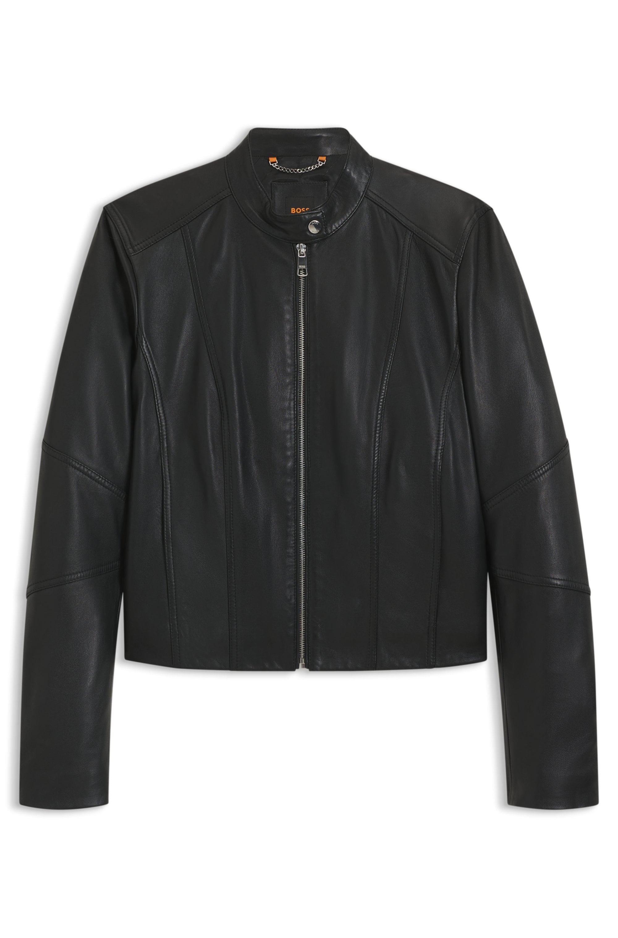 BOSS ORANGE Lederjacke »Saleste Premium Damenmode« aus fein genarbtem Leder