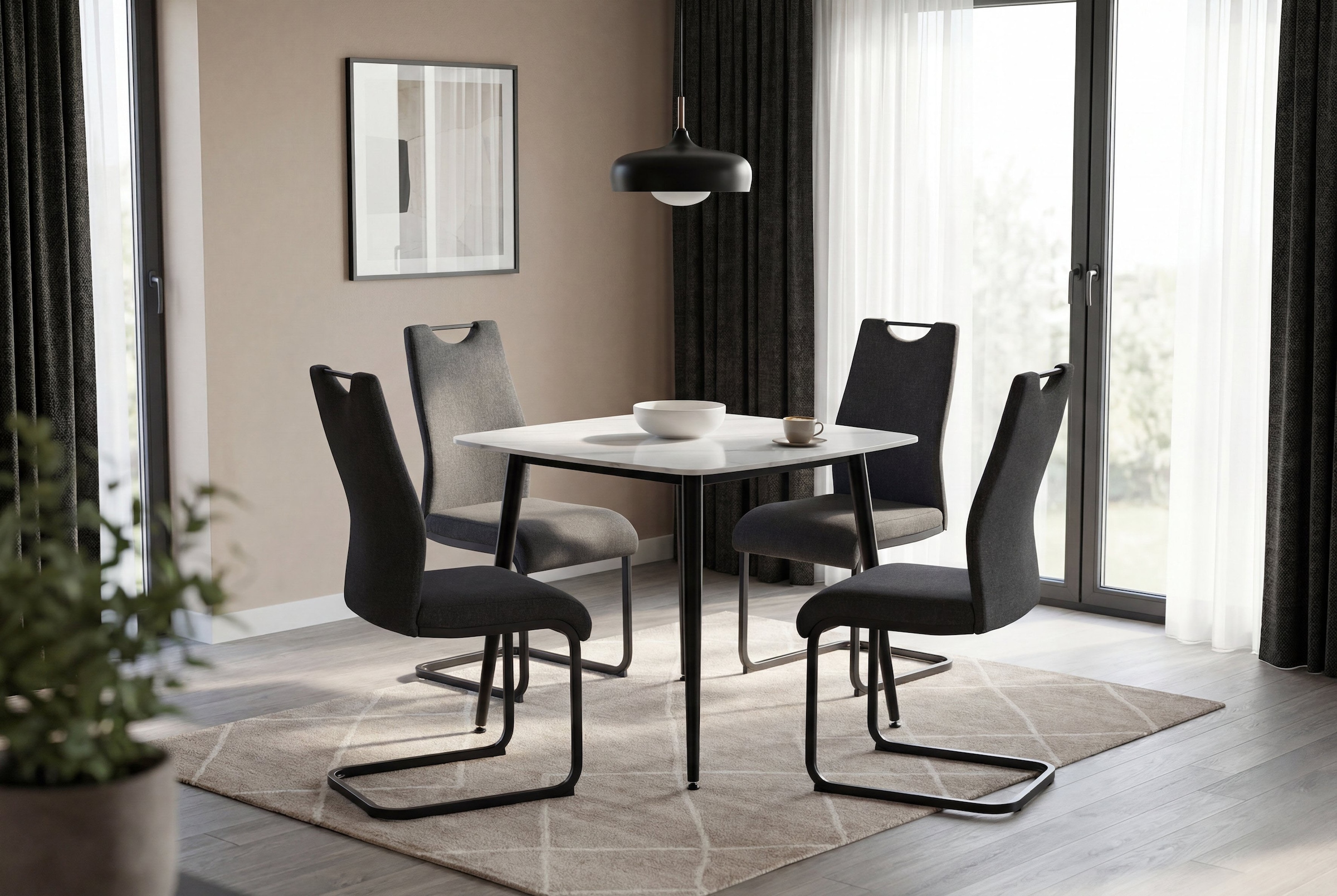 byLIVING Chaise cantilever »CAPRI« (Ensemble) 2 cuisWebstoff, bis 110 kg, Schaumstoff, Schwingstuhlgestell, mit Griff