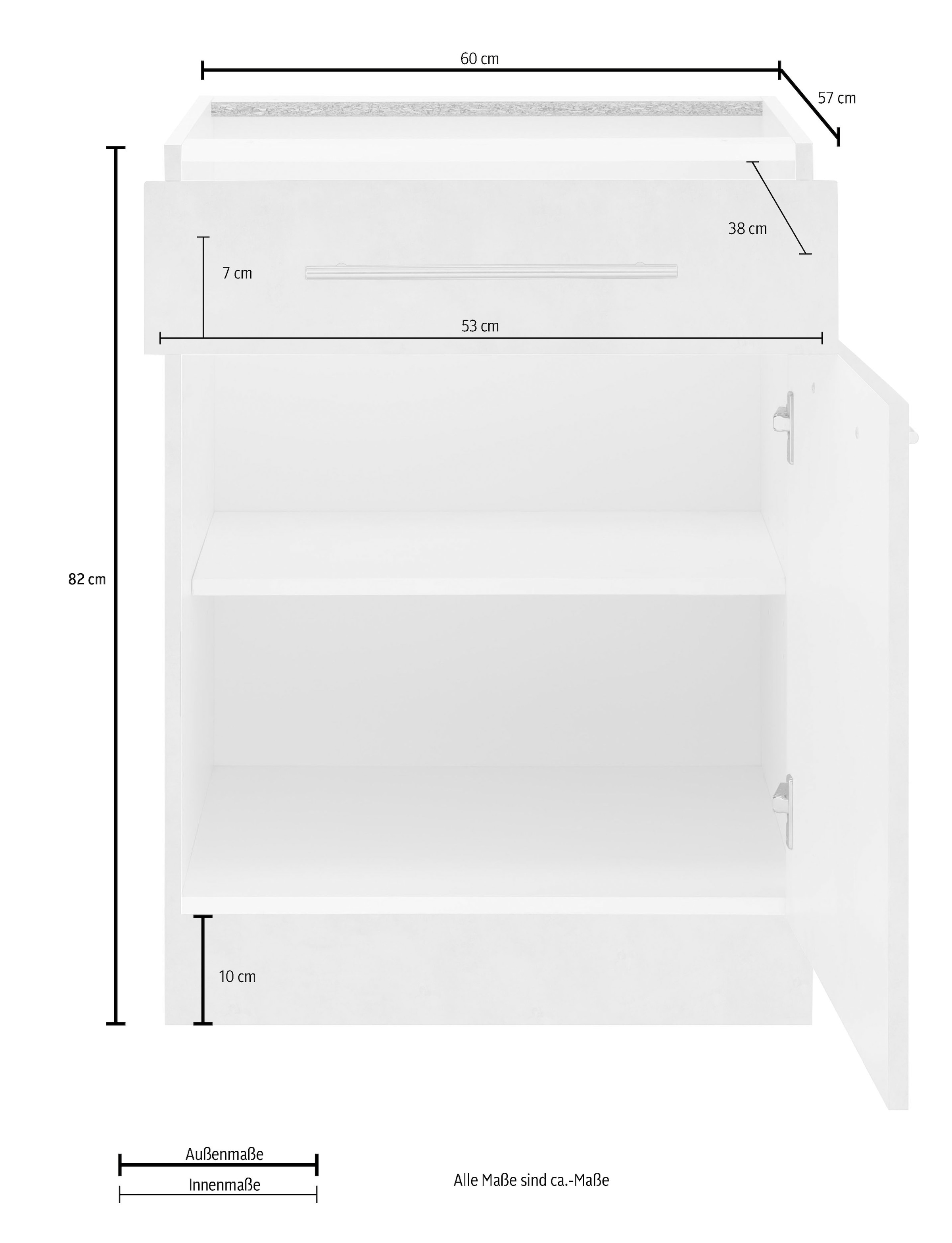 wiho Küchen Unterschrank »Flexi2« Breite 60 cm