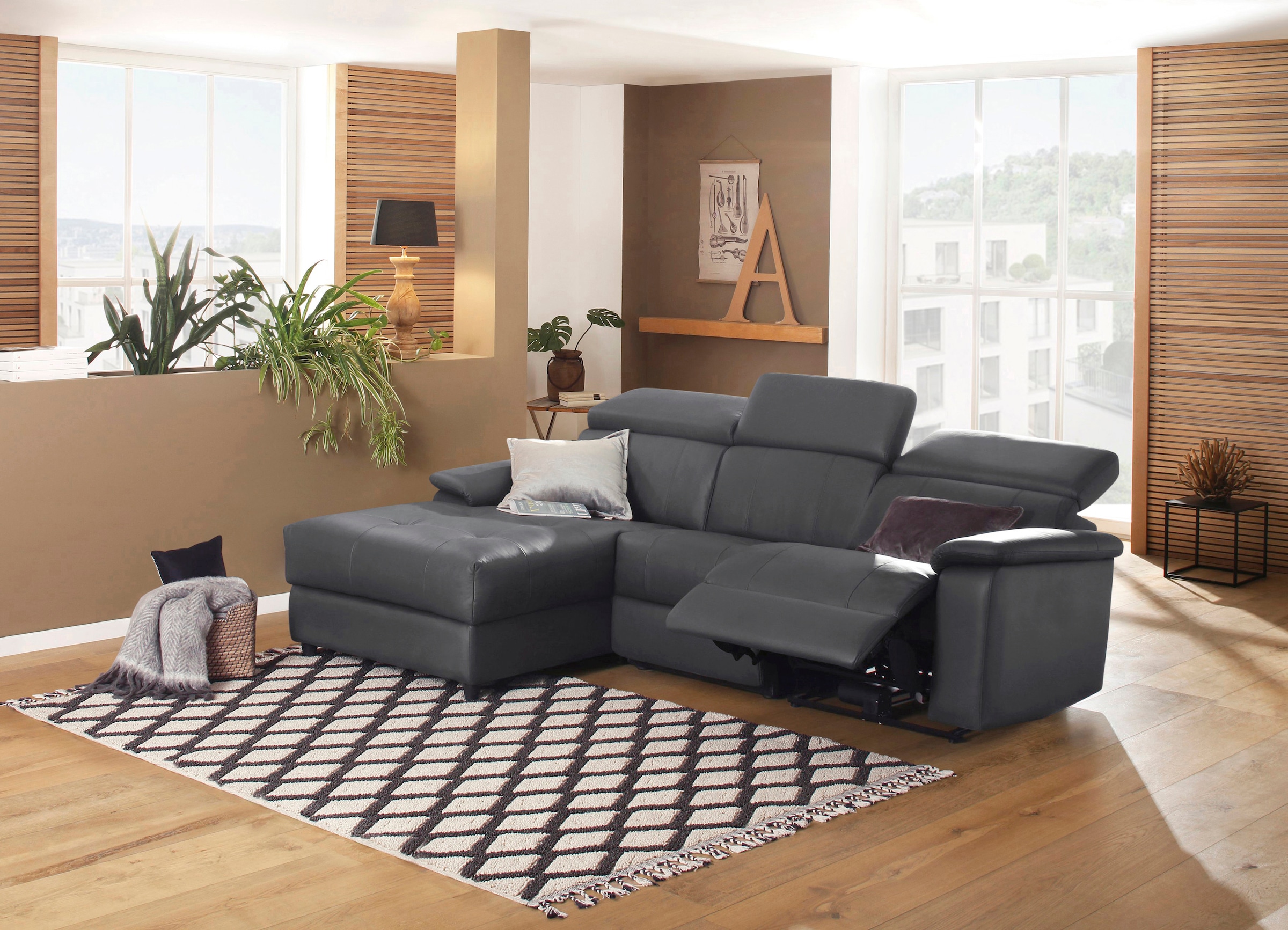 Home affaire »Binado, L-Form,« mit manueller oder elektrischer Relaxfunktion mit USB-Anschluss