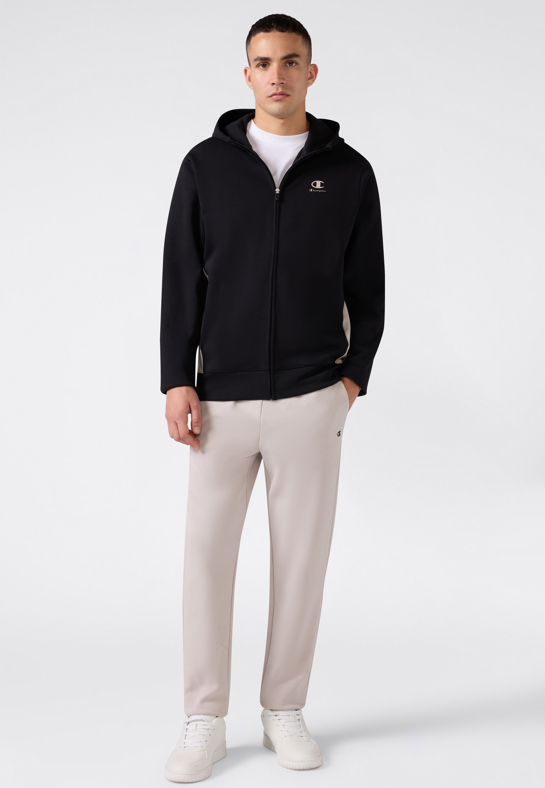 Champion Sweatjacke mit Kapuze, formstabile Optik, aus Baumwollmischung