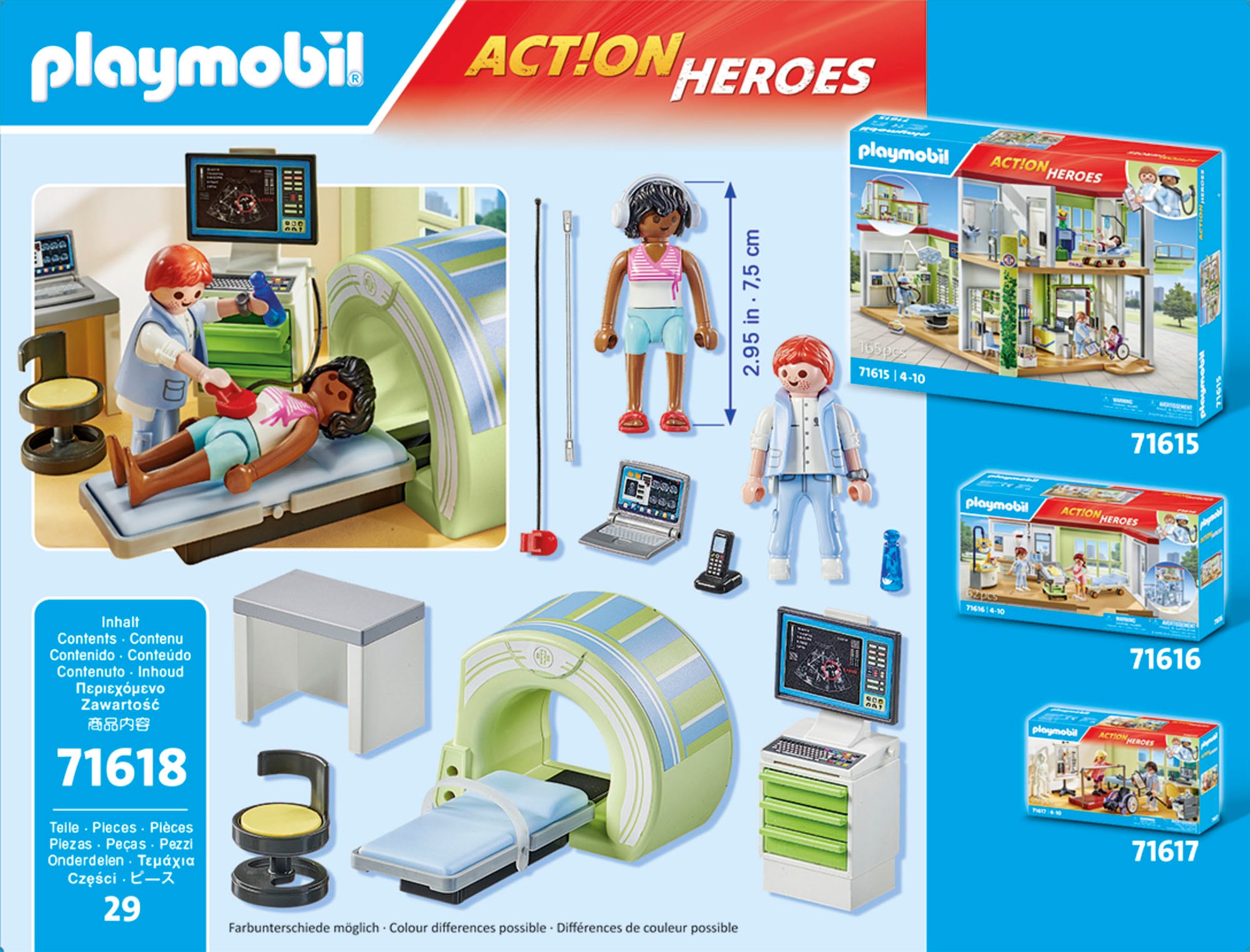 Playmobil® Konstruktions-Spielset »MRT mit Patient (71618), Action Heroes« Made in Europe