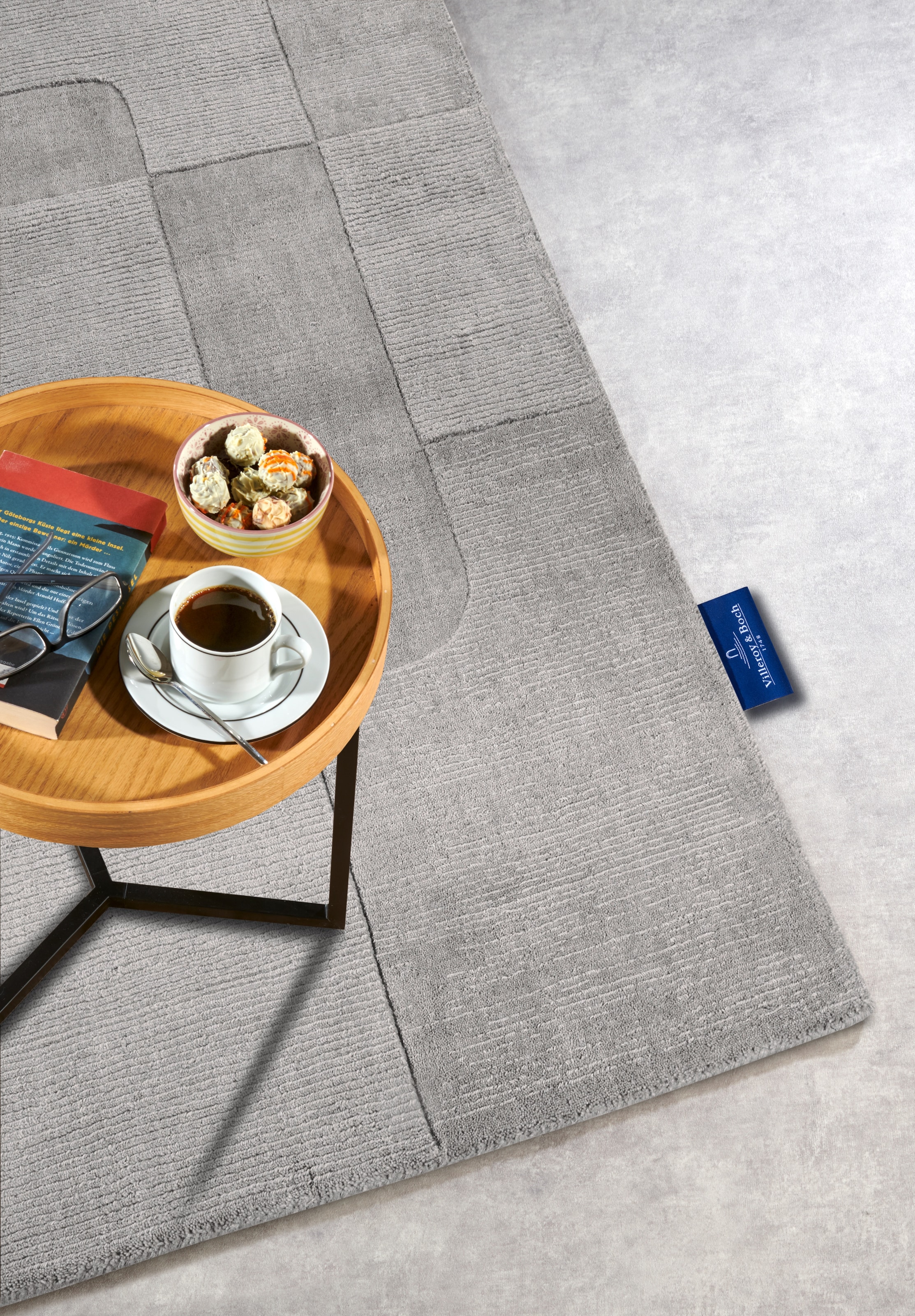 Villeroy & Boch Wollteppich »Charlotte« rechteckig 10 mm Höhe Läufer, Handgewebt, Wolle, Natur, Läufer, Wohnzimmer, Geometrie