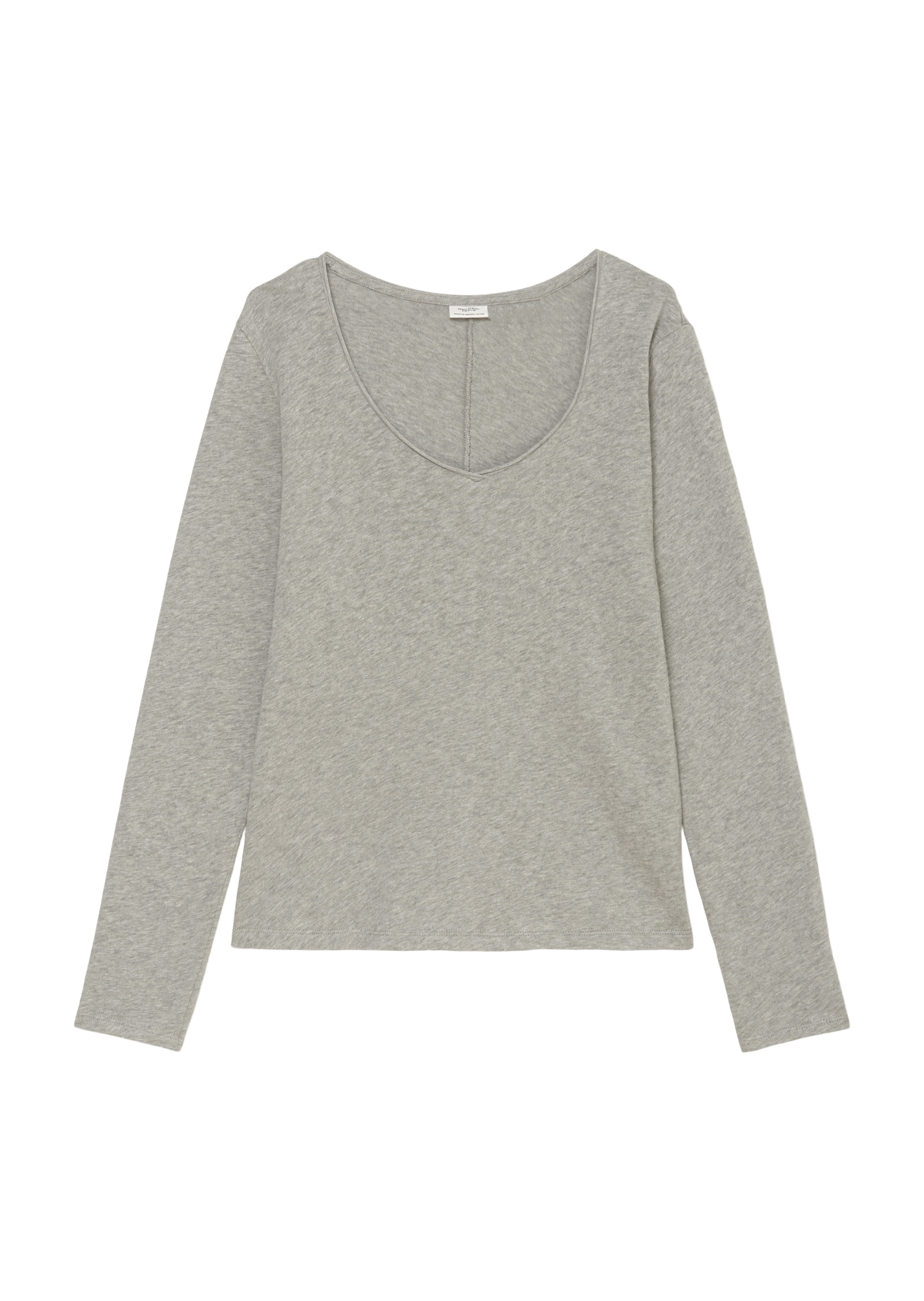 Marc O'Polo DENIM T-shirt à manches longues mit Rollkante am V-Ausschnitt