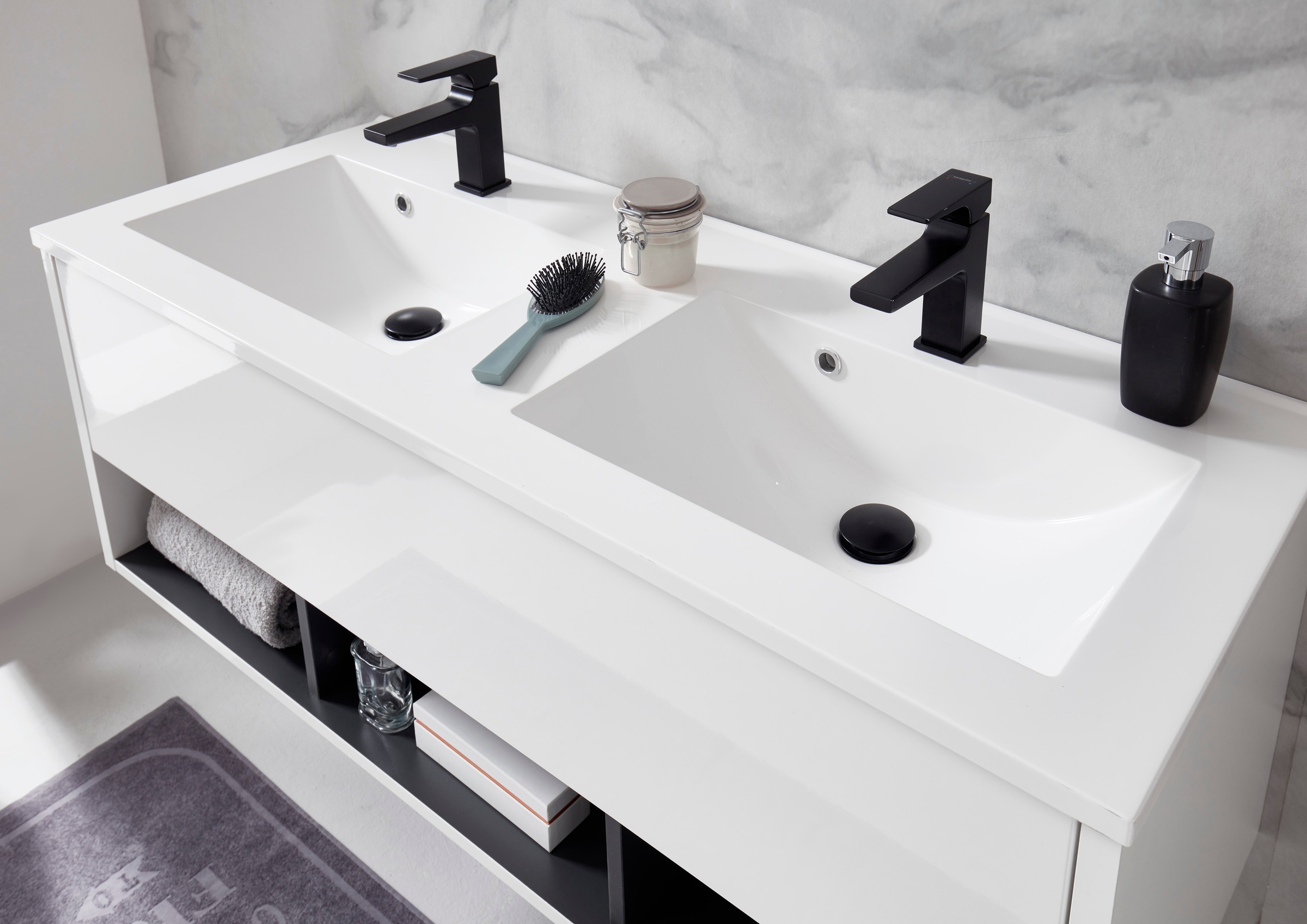 PLACES OF STYLE Badmöbel-Set »Studio Line, Bad im modernen Design, 3-teiliges Badezimmer« 3 Stk. tlg.