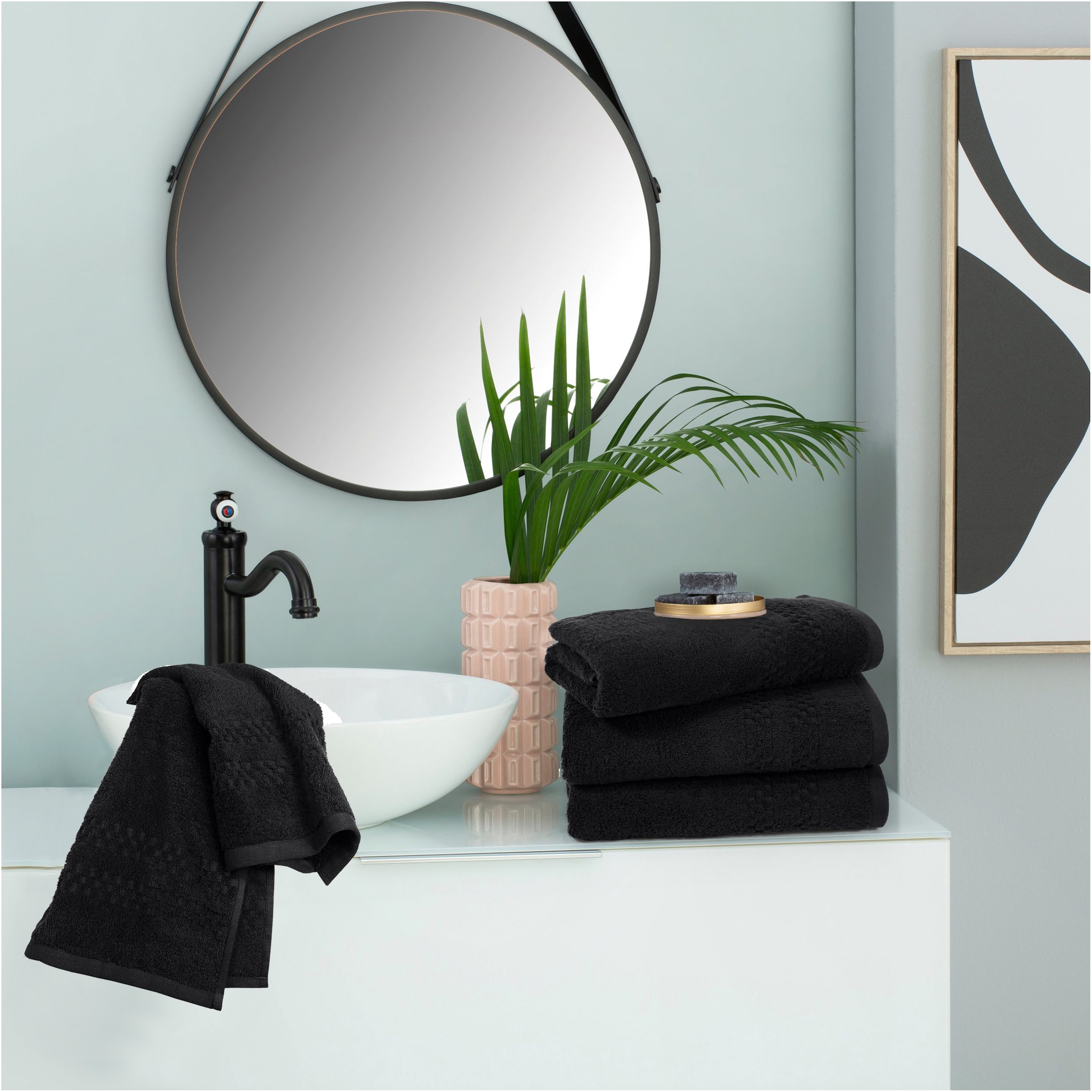 GOODproduct Serviette de bain »Regona, Handtücher 50x100cm, flauschig und weich, 500gr/m²« Premium Handtücher mit Bordüre, Set, 100% Baumwolle, 5 Jahre Garantie