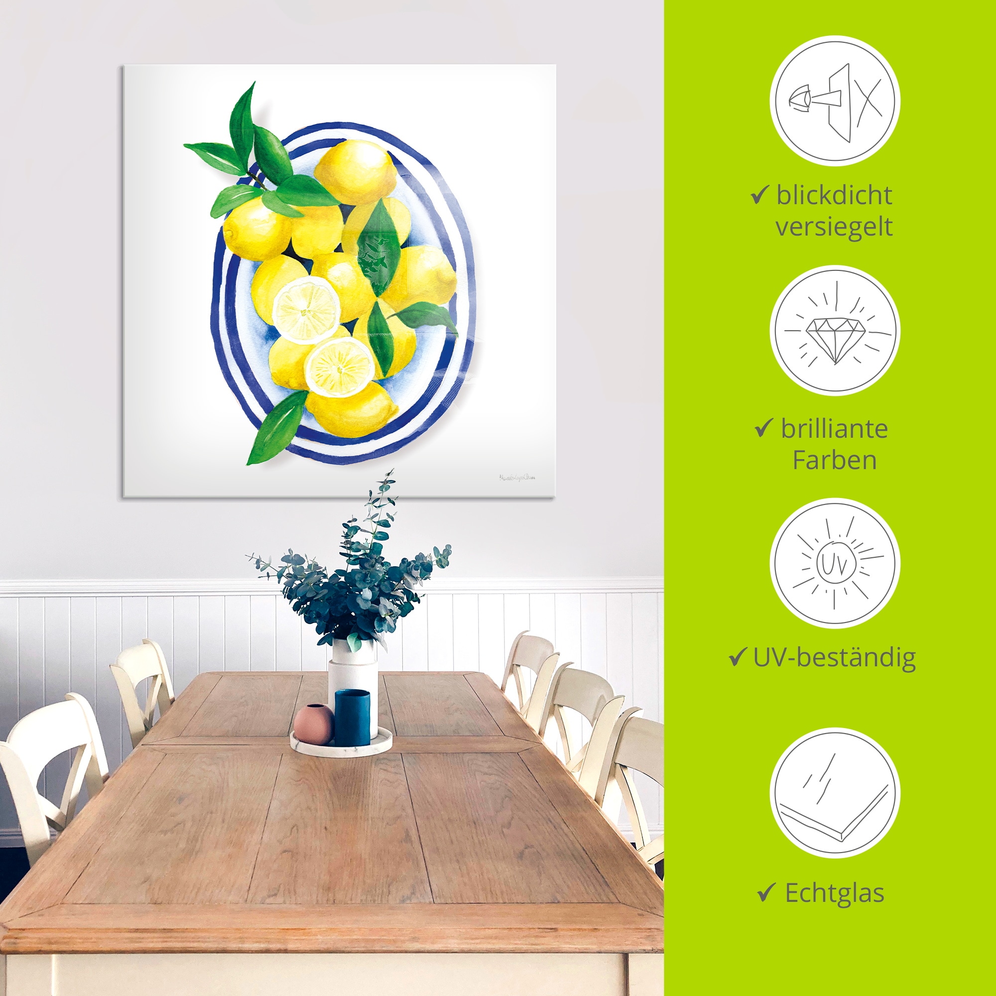 Artland Glasbild »Mediterranean« Arrangements 1 Stk. tlg. in verschiedenen Grössen