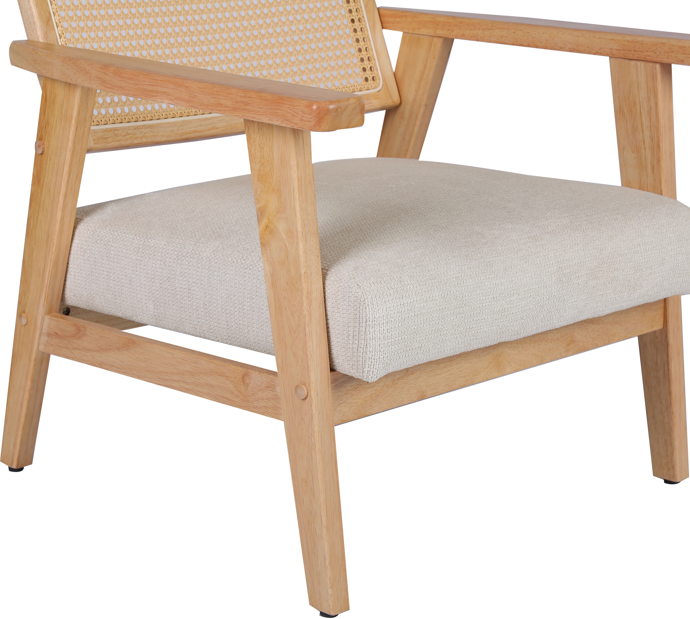 Home affaire Loungesessel »VILLAINE« Einzelsessel, Rattan-Sessel mit Wiener Geflecht, Cord, Webstoff