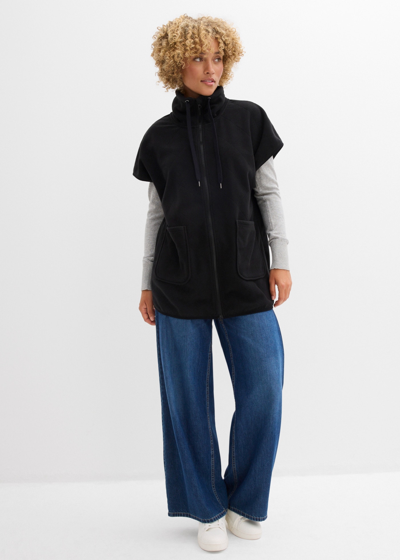 bonprix Gilet polaire coupe décontractée, épaules tombantes