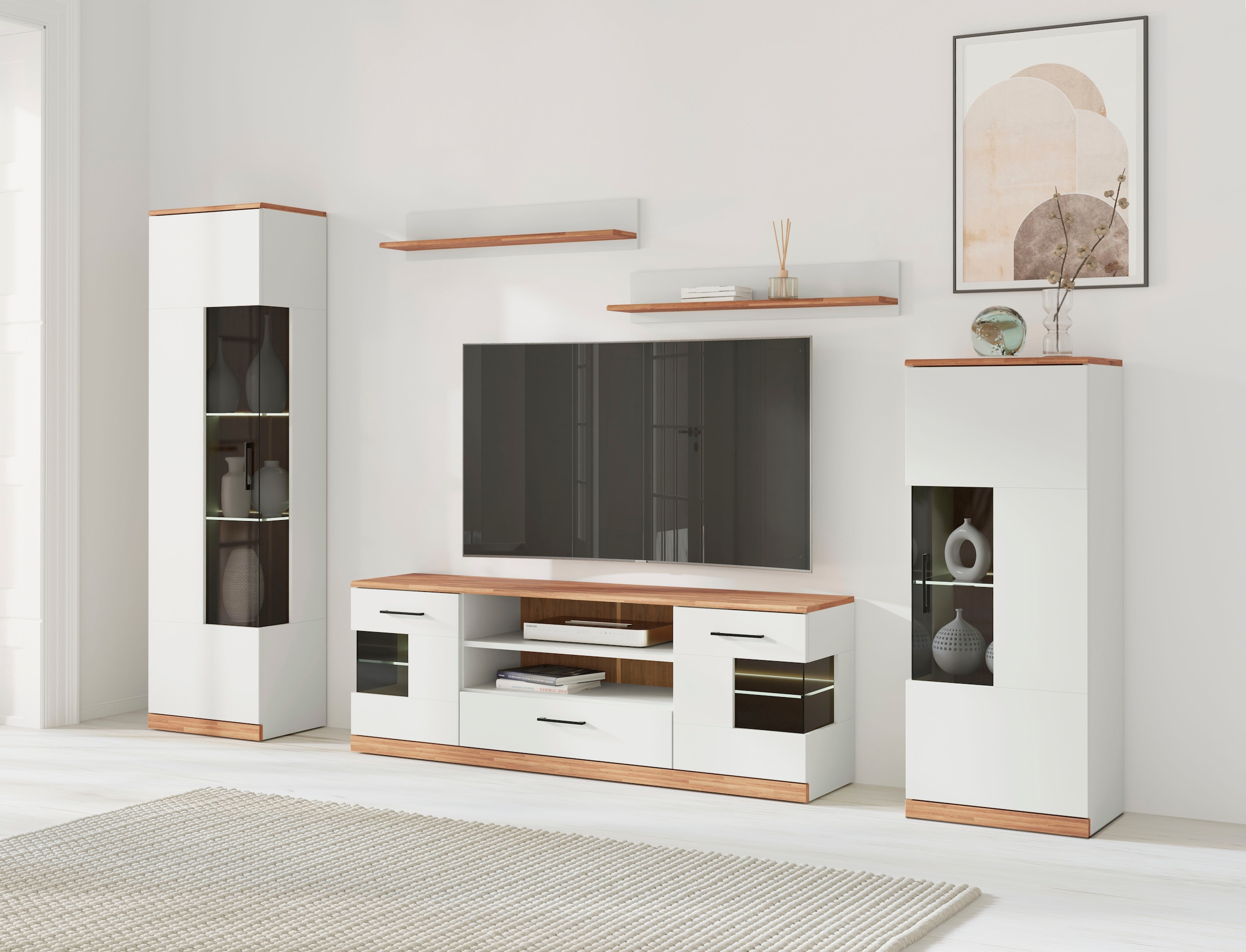 GOODproduct Wohnwand »Ribe Wohnwand Set-5 St.« Set, 5 Stk. tlg.