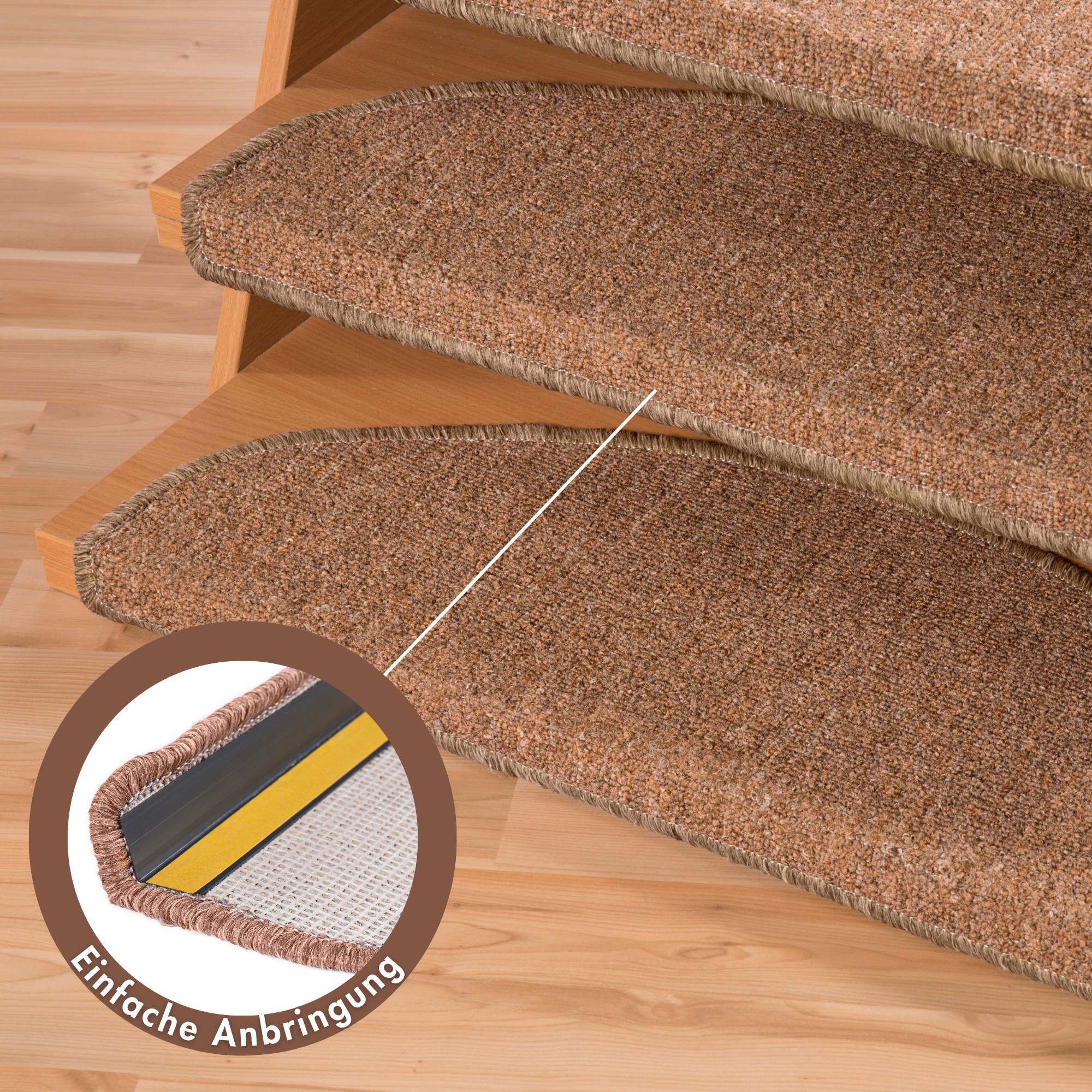 Andiamo Stufenmatte »Bob, Made in Poland« halbrund 4,5 mm Höhe melierte Schlinge, selbstklebend, Set mit 2 Stück oder 15 Stück