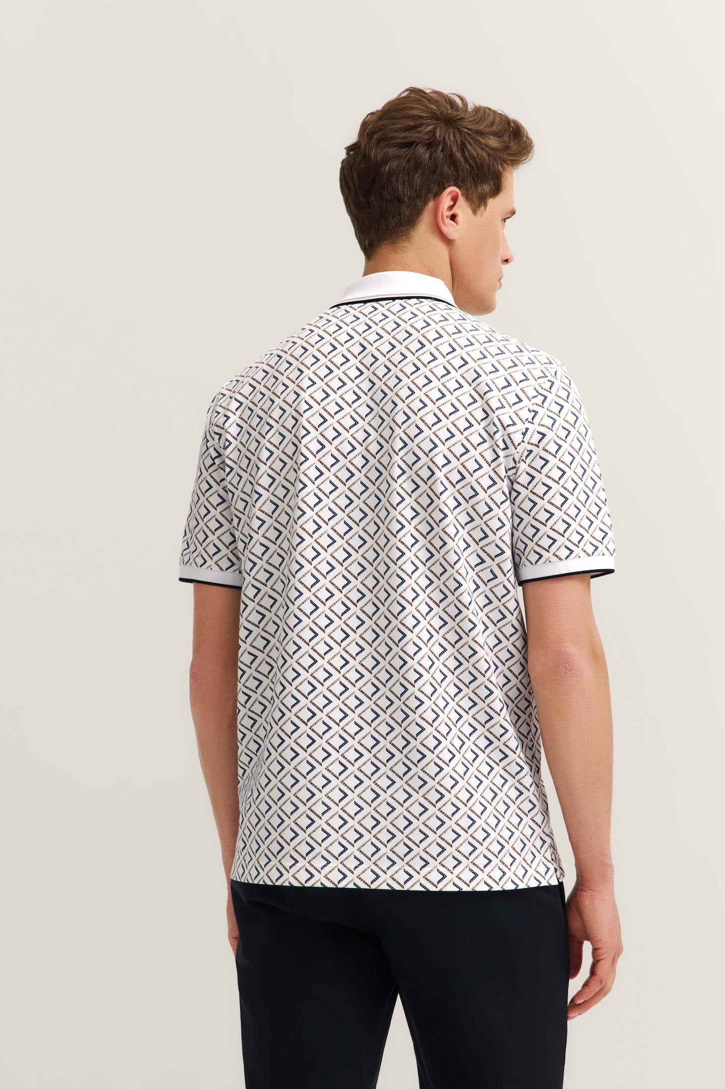 bugatti Polo »Modern Fit« mit Rauten-Muster