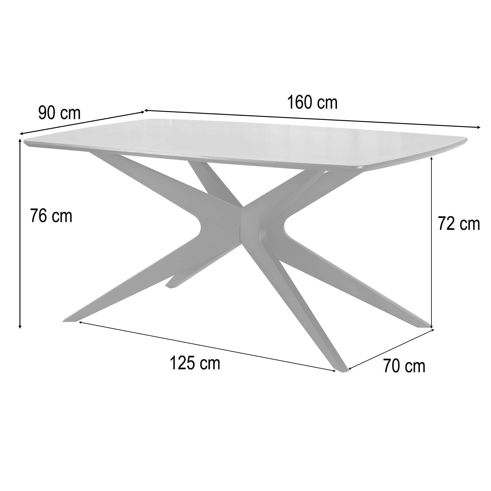 GOODproduct Esstisch »Dakona« Tischplatte mit Holzstruktur, schwarze Metallbeine, Höhe 76 cm